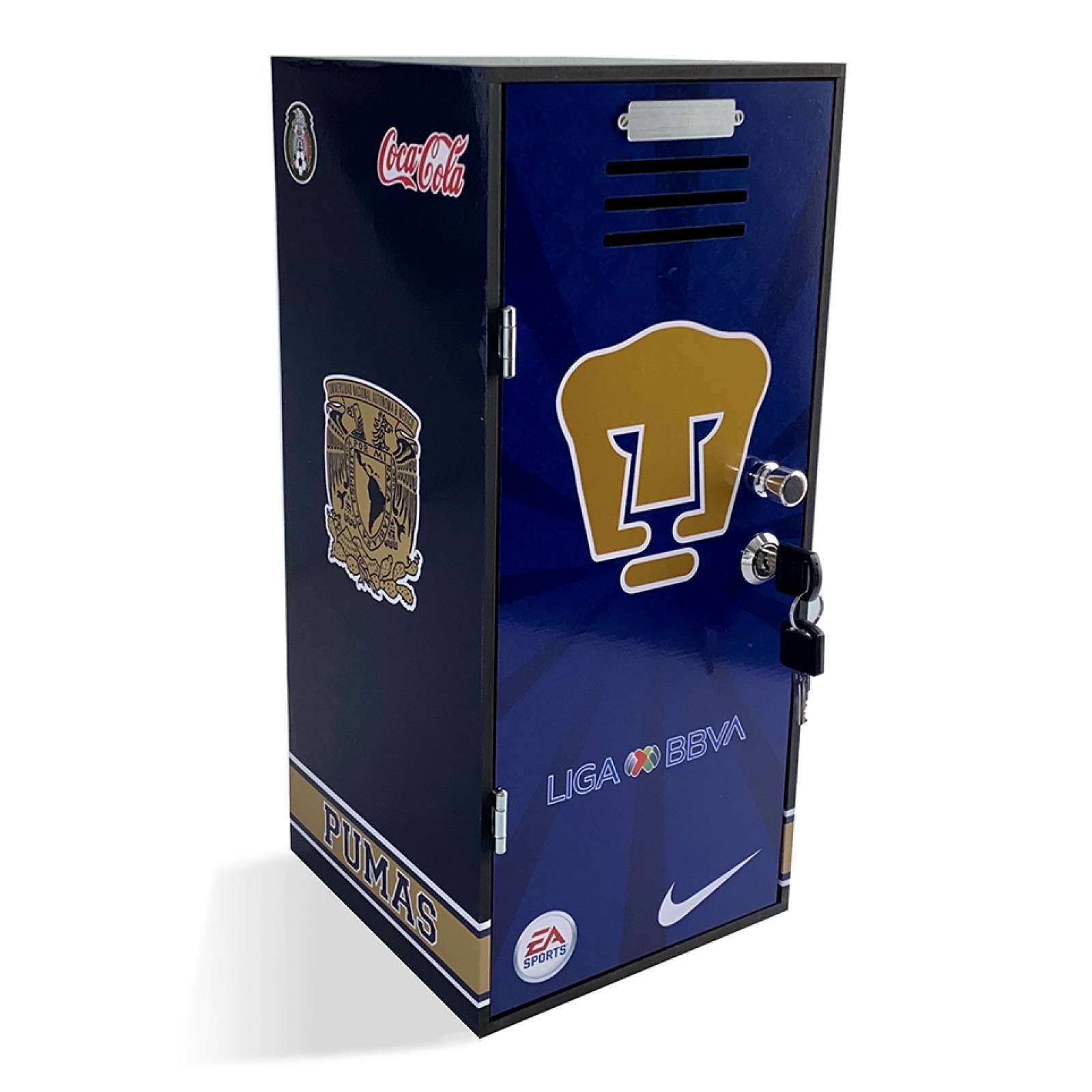 Pumas UNAM Mini Locker individual con llave de seguridad deportes futbol  regalo original coleccionable