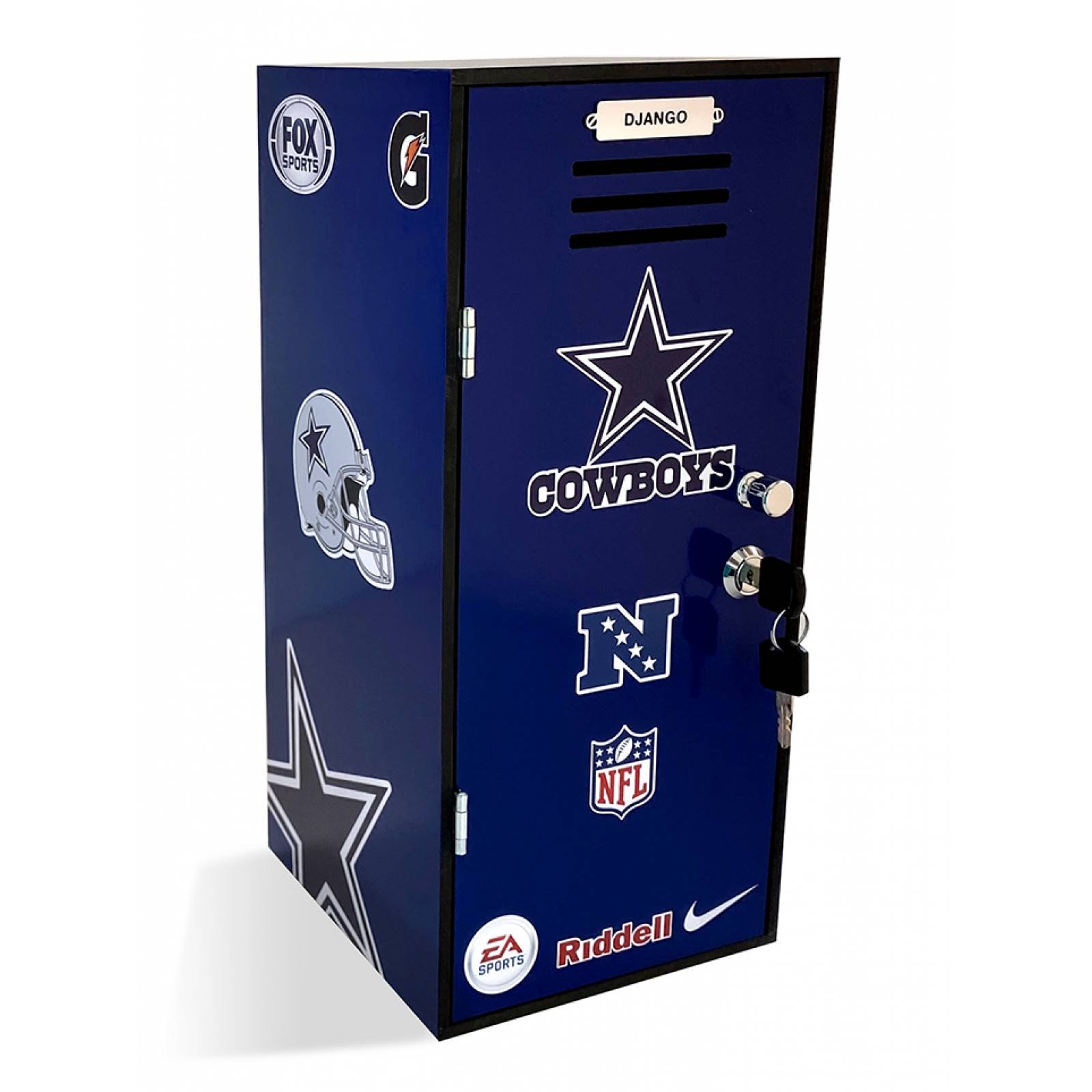 Dallas Cowboys Mini Locker individual con llave de seguridad deportes futbol americano regalo original coleccionable