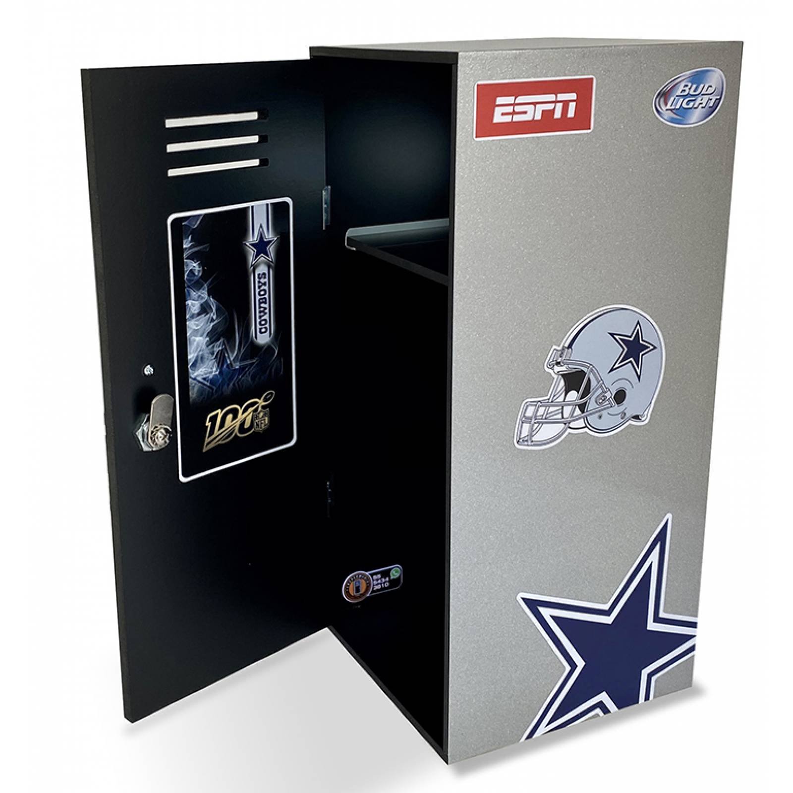 Dallas Cowboys Mini Locker individual con llave de seguridad deportes futbol americano regalo original coleccionable