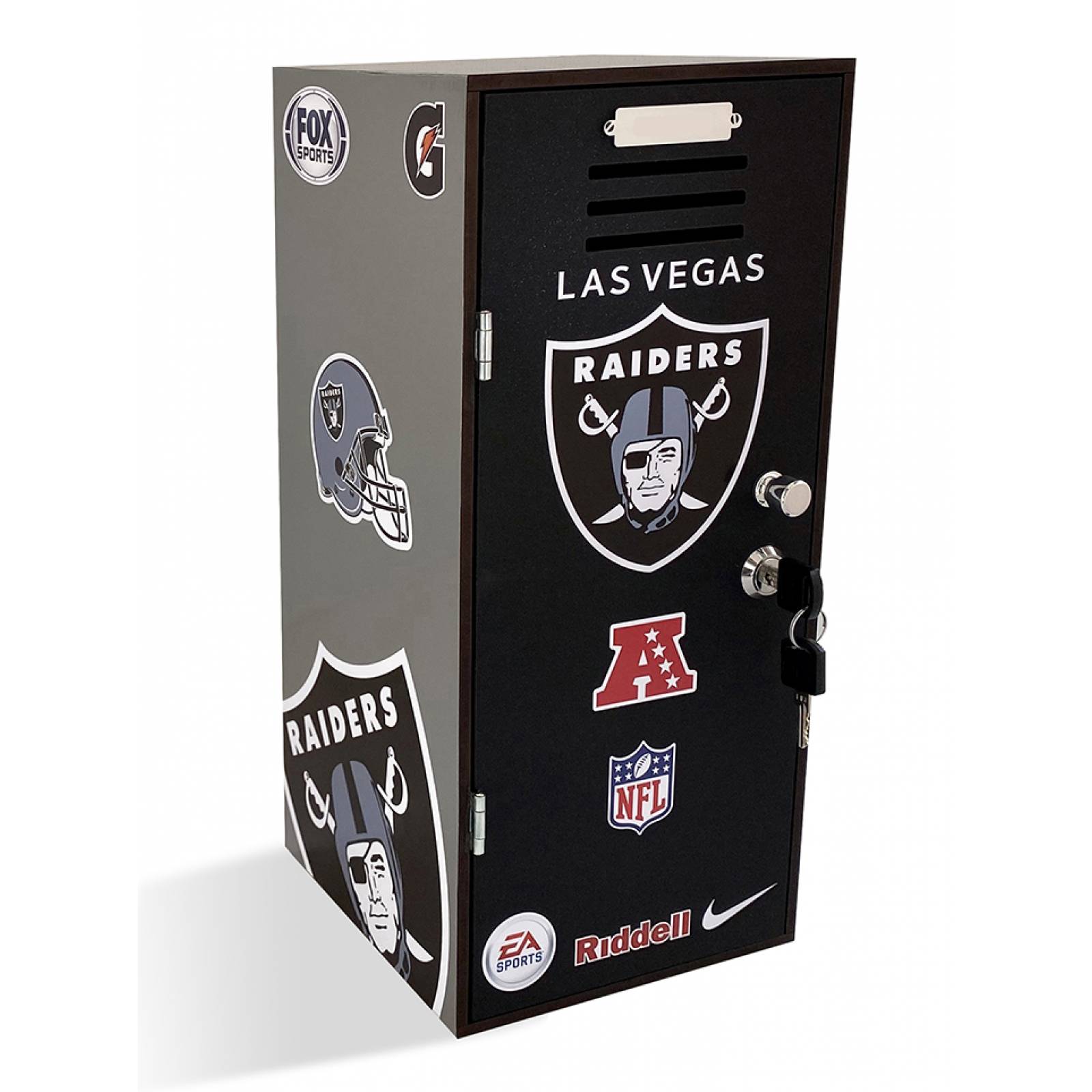 Las Vegas Raiders - Locker Deportivo, Decorado, Individual Con Llave De Seguridad.