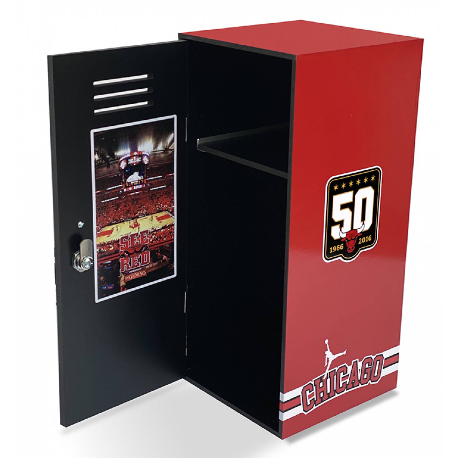 CHICAGO BULLS - Locker deportivo, decorado, individual con llave de seguridad.