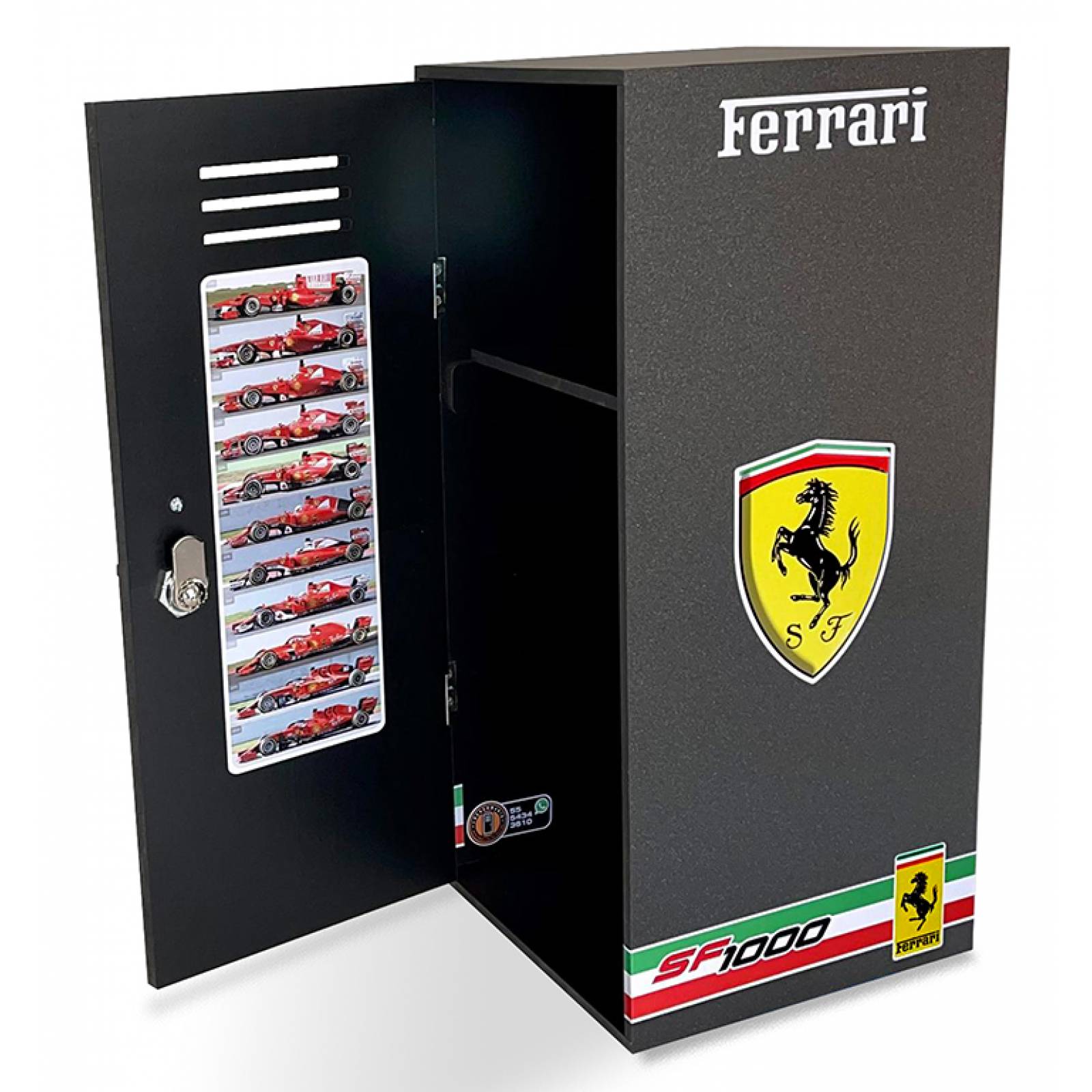 FERRARI - Locker deportivo, decorado, individual con llave de seguridad.