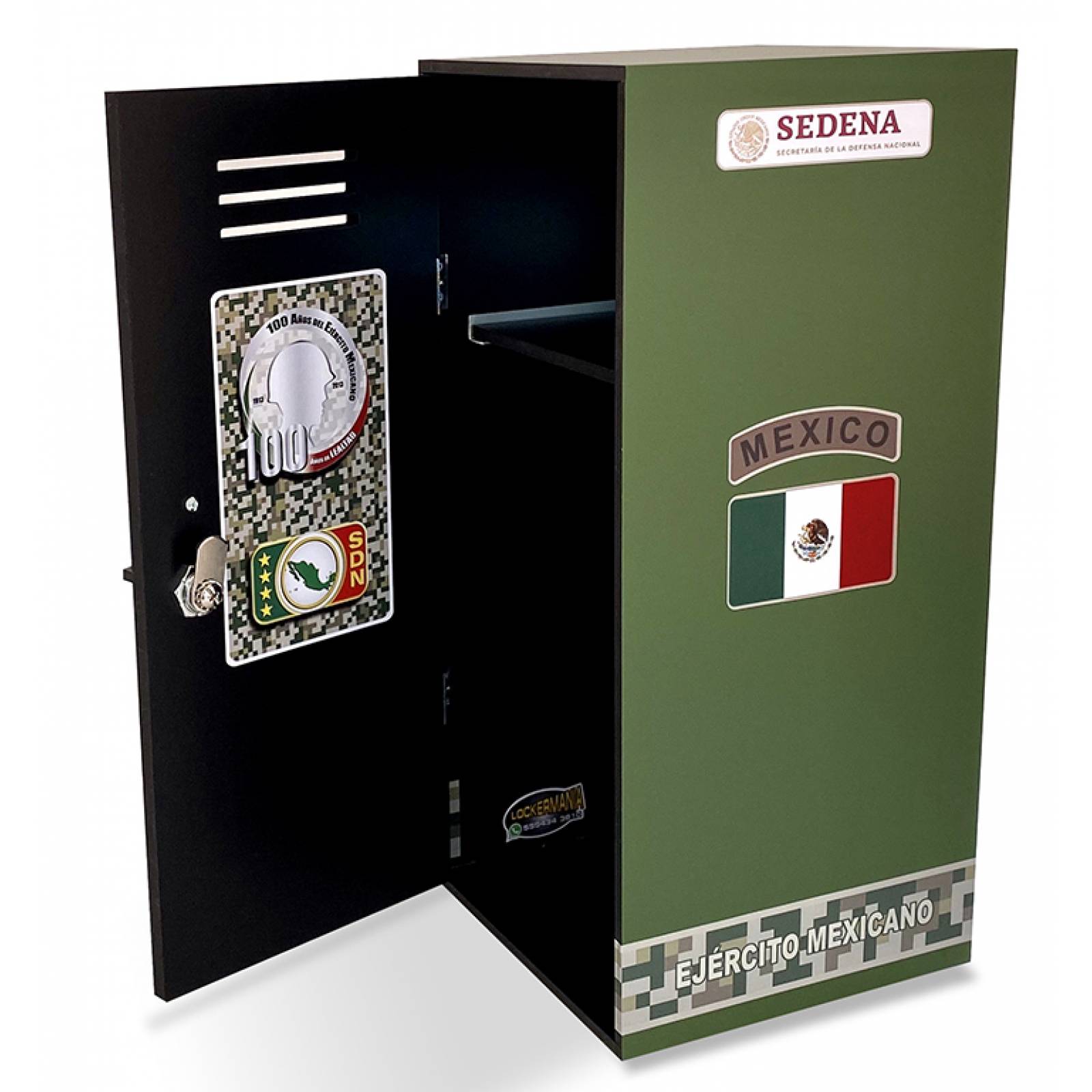 EJÉRCITO MEXICANO - Locker decorado, individual con llave de seguridad. Regalo original
