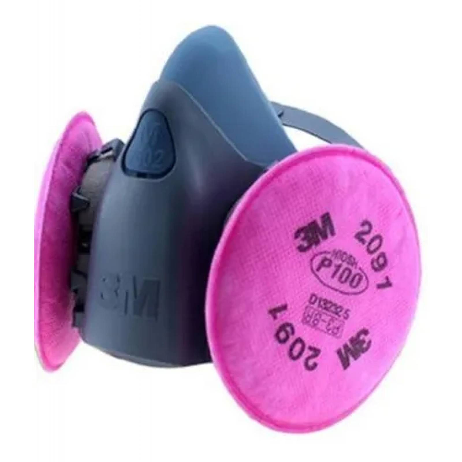 Respirador 3m 7502 C/filtros 2091 P100 Vs Particulas