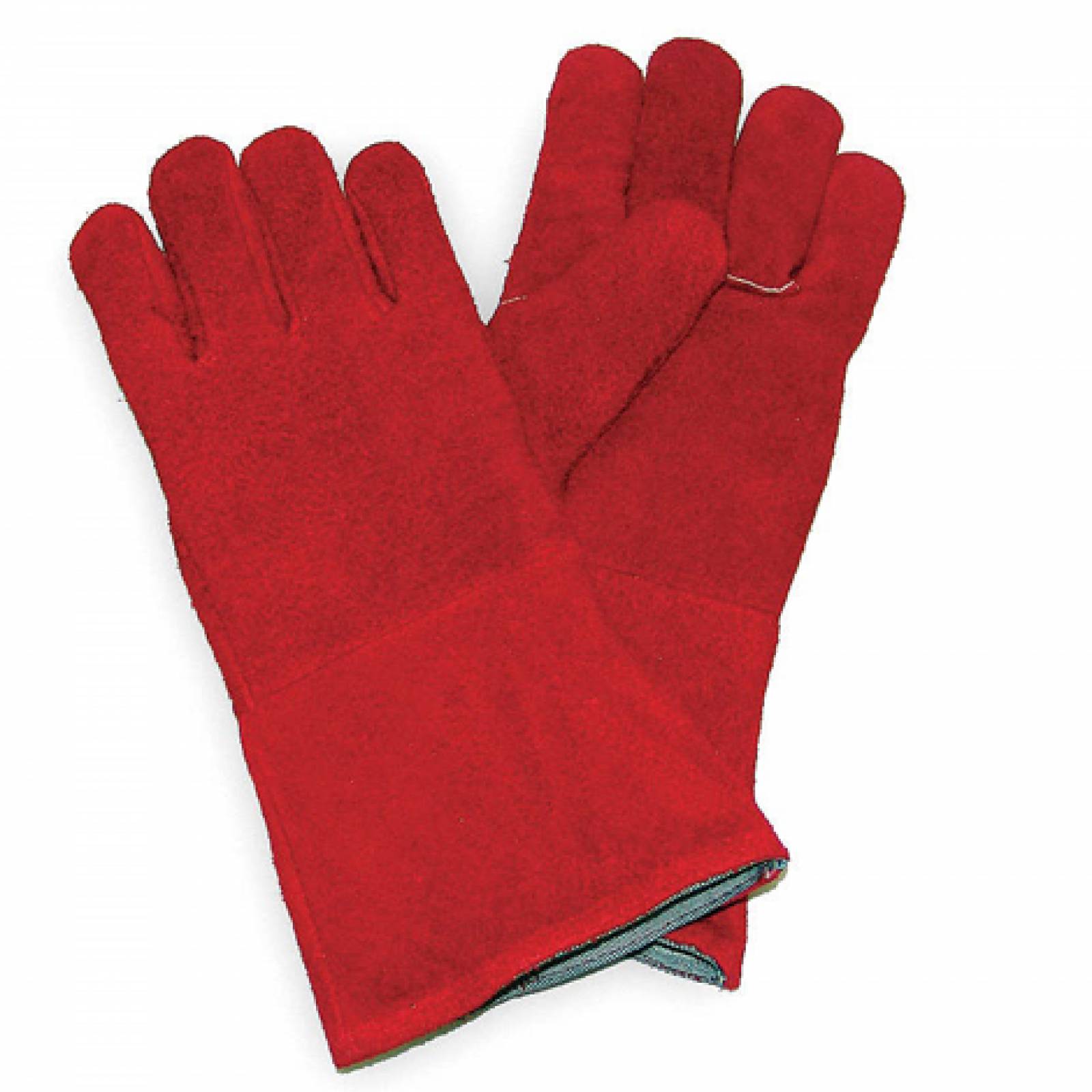 10 PARES DE GUANTES AFELPADO PARA SOLDADOR ROJO