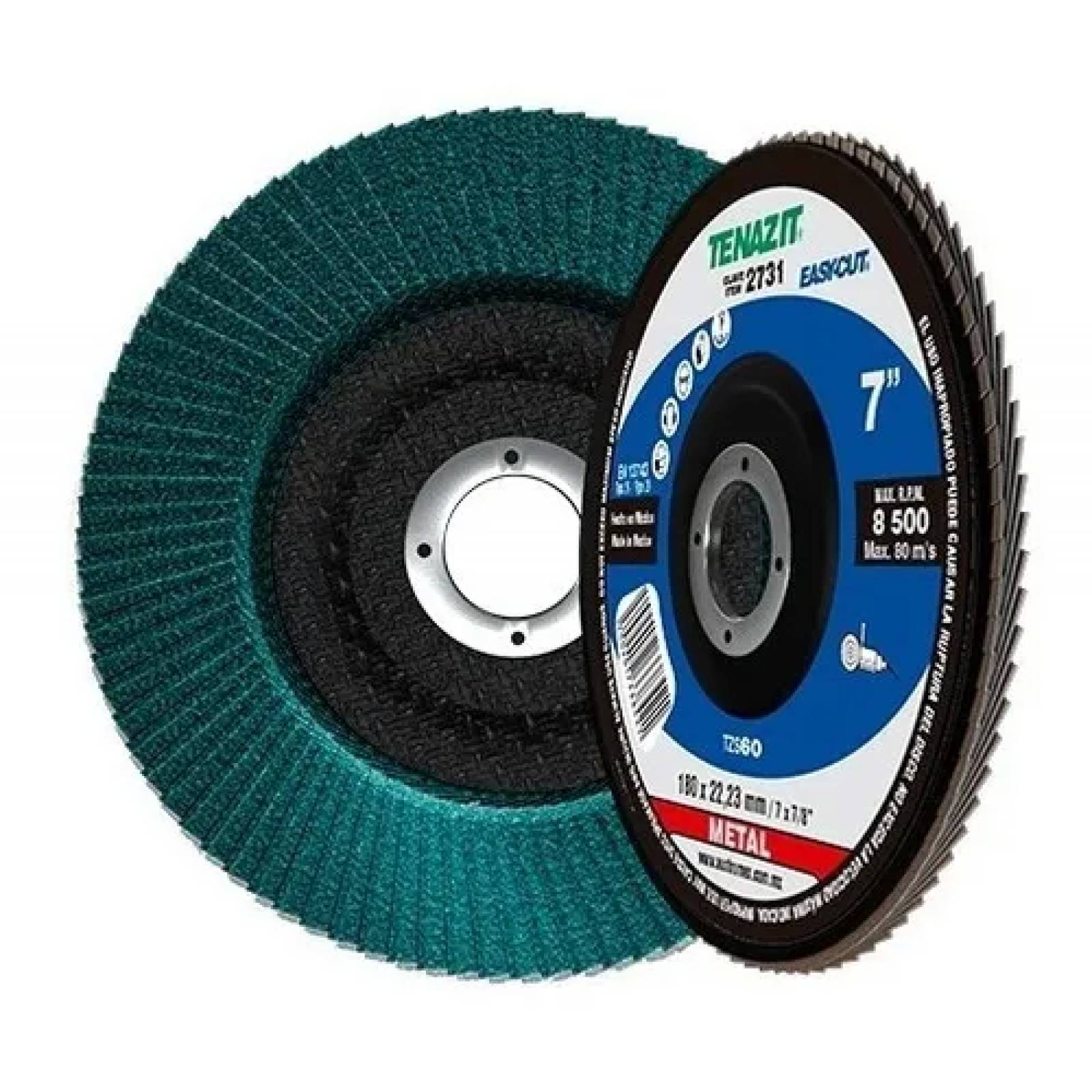 5 PZ Disco Laminado 7x7/8 Grano 60 Tenazit Austromex 2731