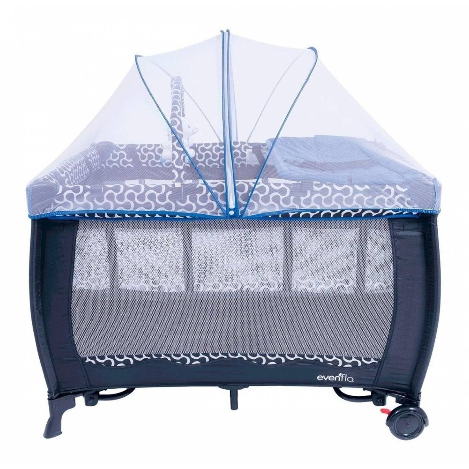 Corral Cuna Bebe Evenflo Sweet Dreams Mecedor Mosquitero Azul Liso