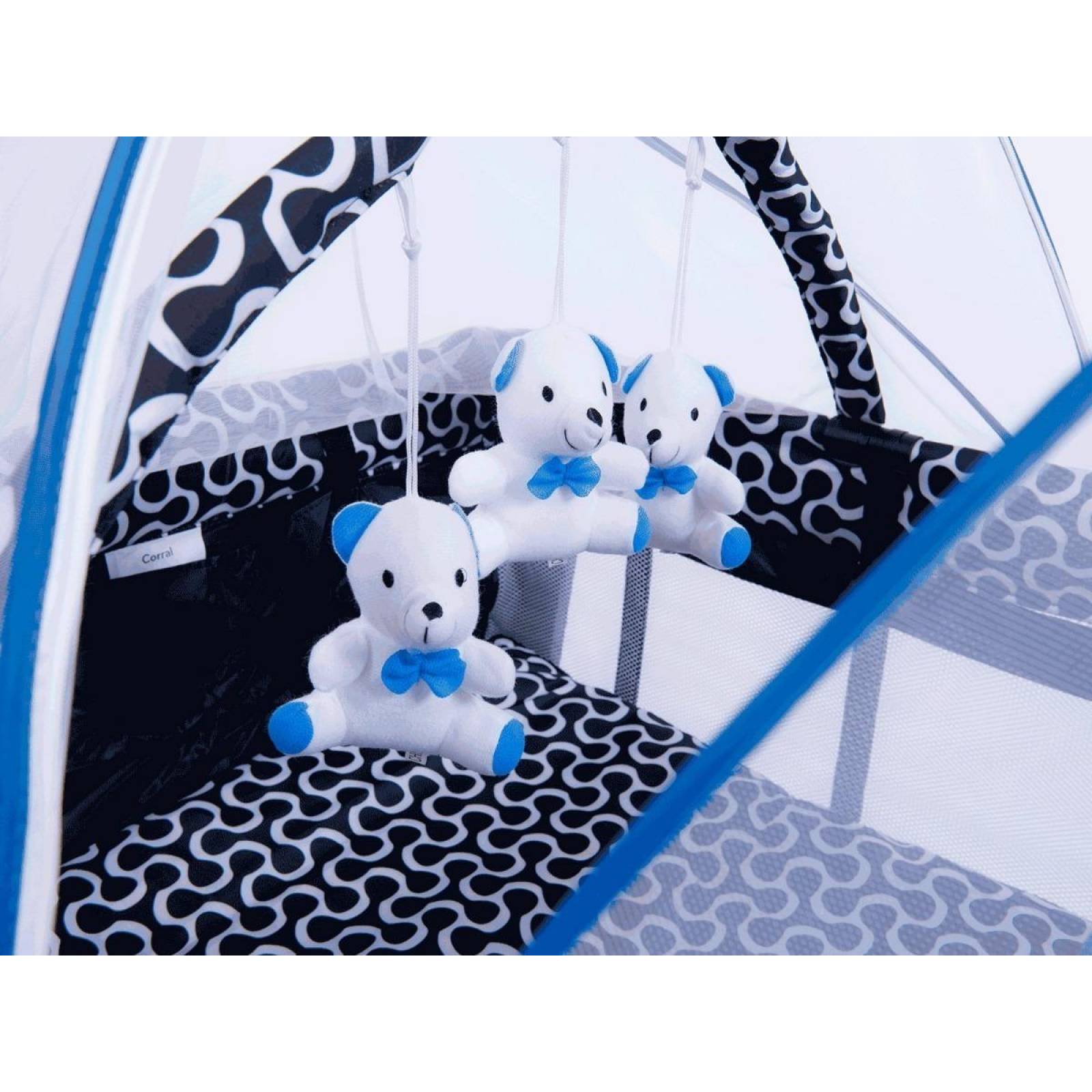 Corral Cuna Bebe Evenflo Sweet Dreams Mecedor Mosquitero Azul Liso