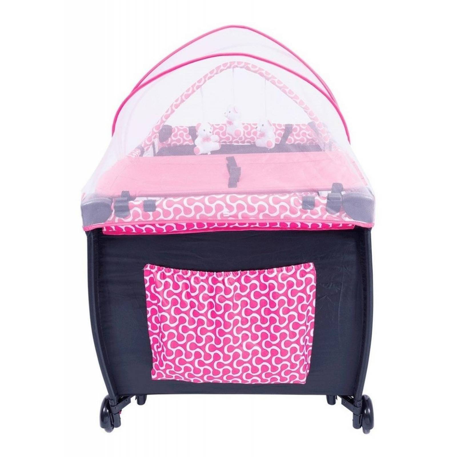 Corral Cuna Bebe Evenflo Sweet Dreams Mecedor Mosquitero Rosa Liso