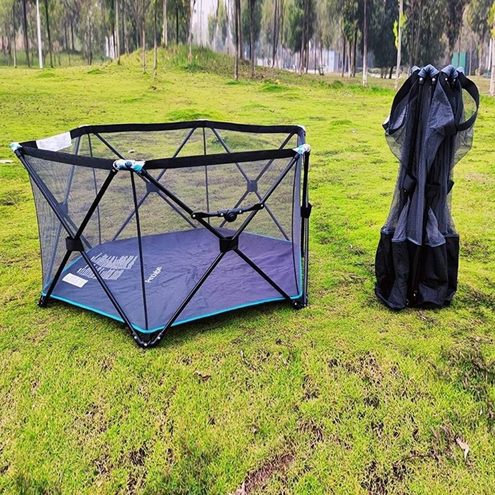 Corral Hexagonal Bebe Plegable Pamo Babe Gris