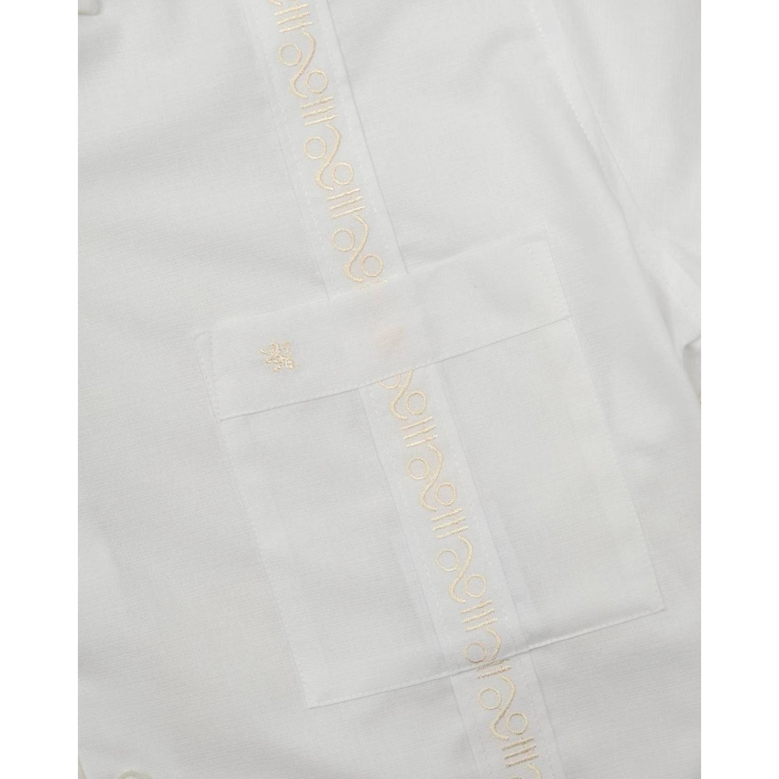 Manchester Guayabera de Lino y Algodón con Cuello Mao y Cuatro Bolsillos Tradicionales 