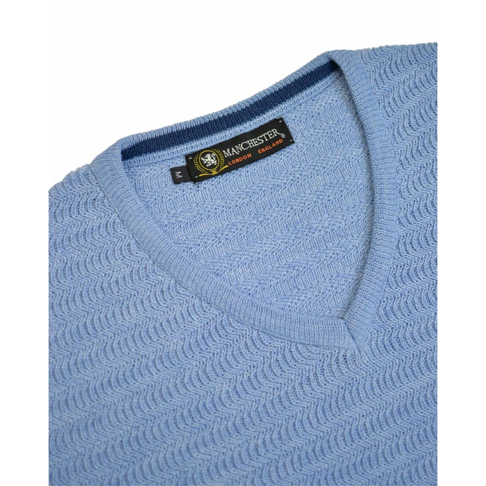 Manchester Suéter Cuello V Bicolor en Mezcla de Lana y Acrílico 