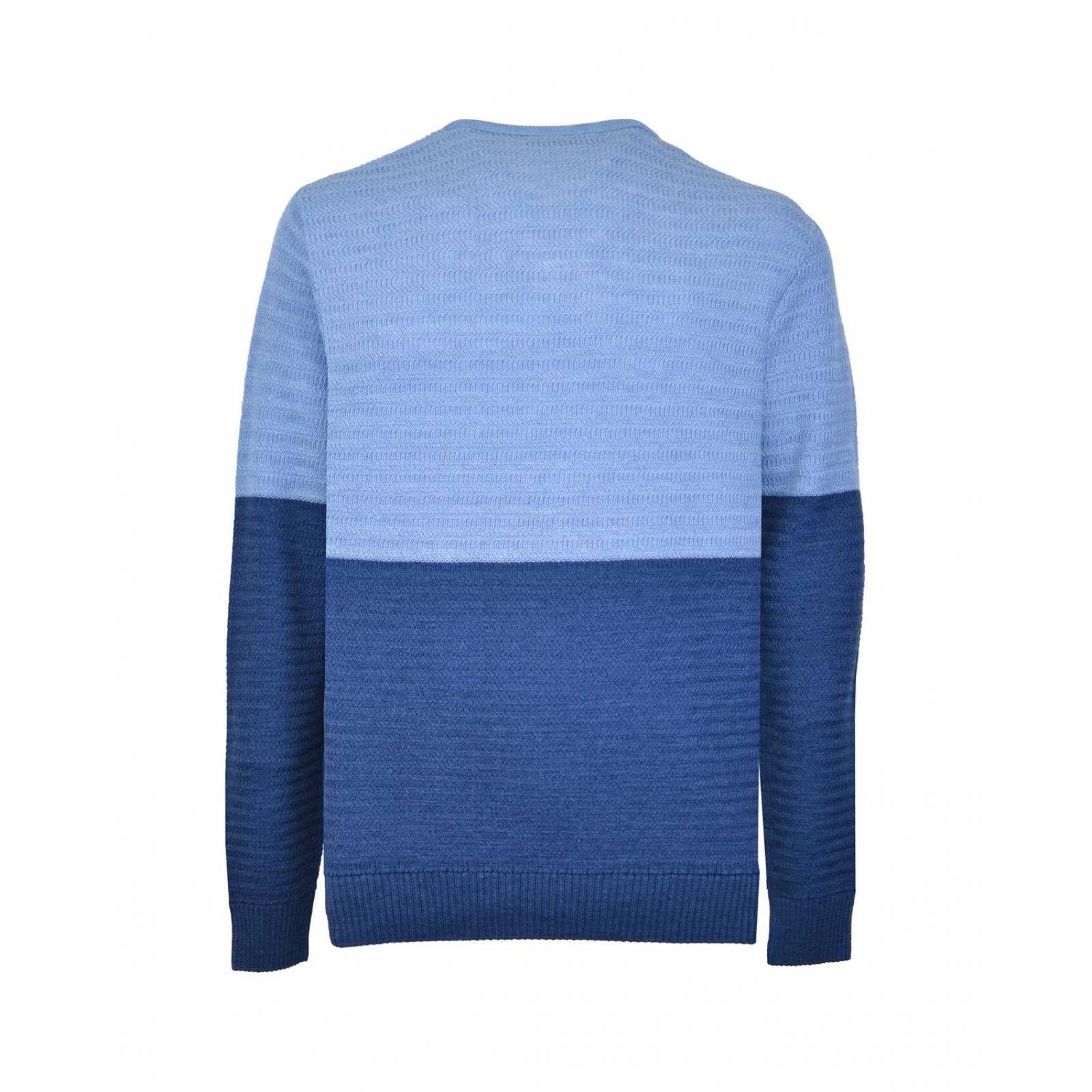 Manchester Suéter Cuello V Bicolor en Mezcla de Lana y Acrílico 