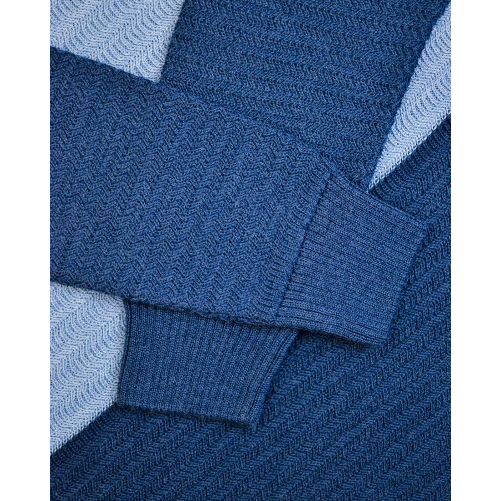 Manchester Suéter Cuello V Bicolor en Mezcla de Lana y Acrílico 