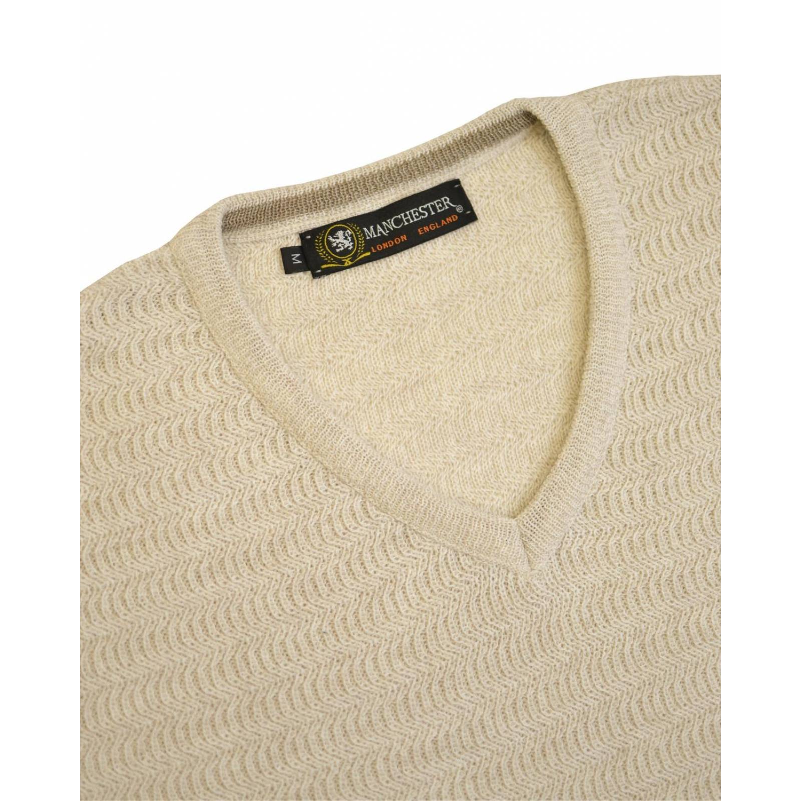 Manchester Suéter Cuello V Bicolor en Mezcla de Lana y Acrílico 