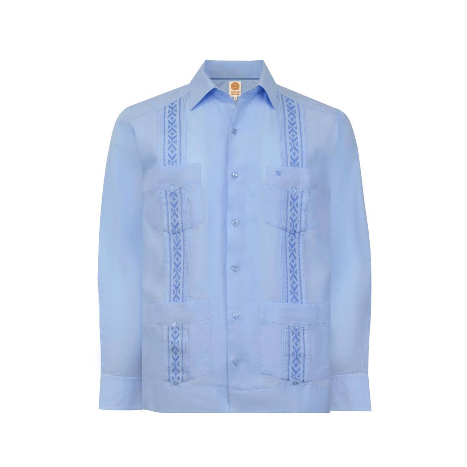 Manchester Guayabera Manga Larga Patron Bordado Regular Fit- Cuello Monaco 
