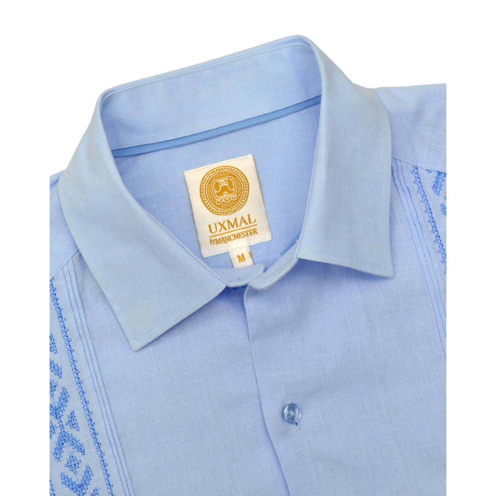 Manchester Guayabera Manga Larga Patron Bordado Regular Fit- Cuello Monaco 