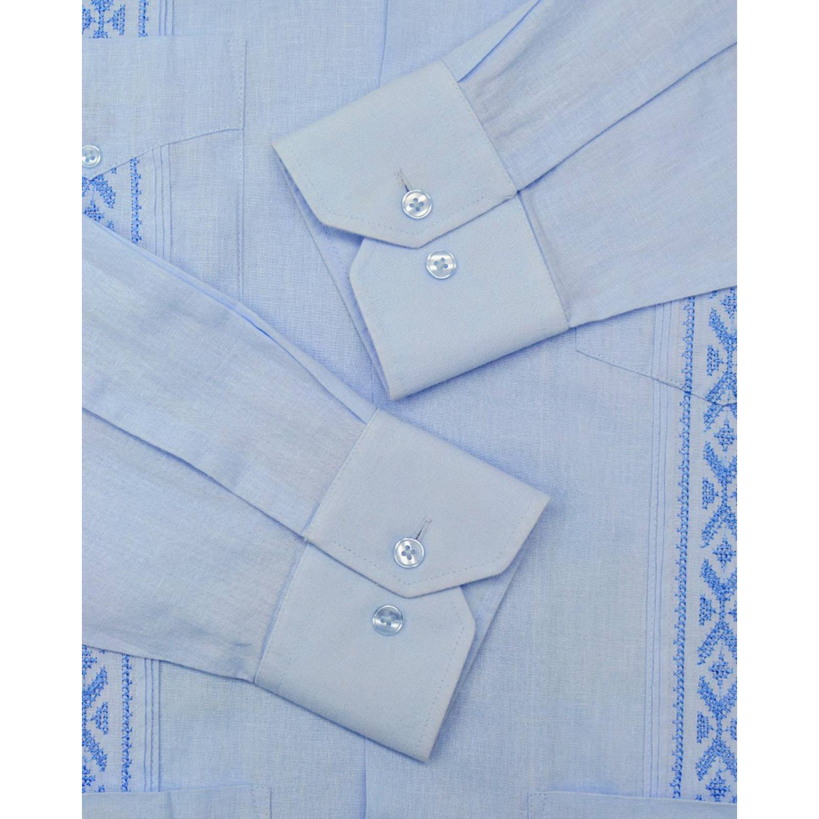 Manchester Guayabera Manga Larga Patron Bordado Regular Fit- Cuello Monaco 