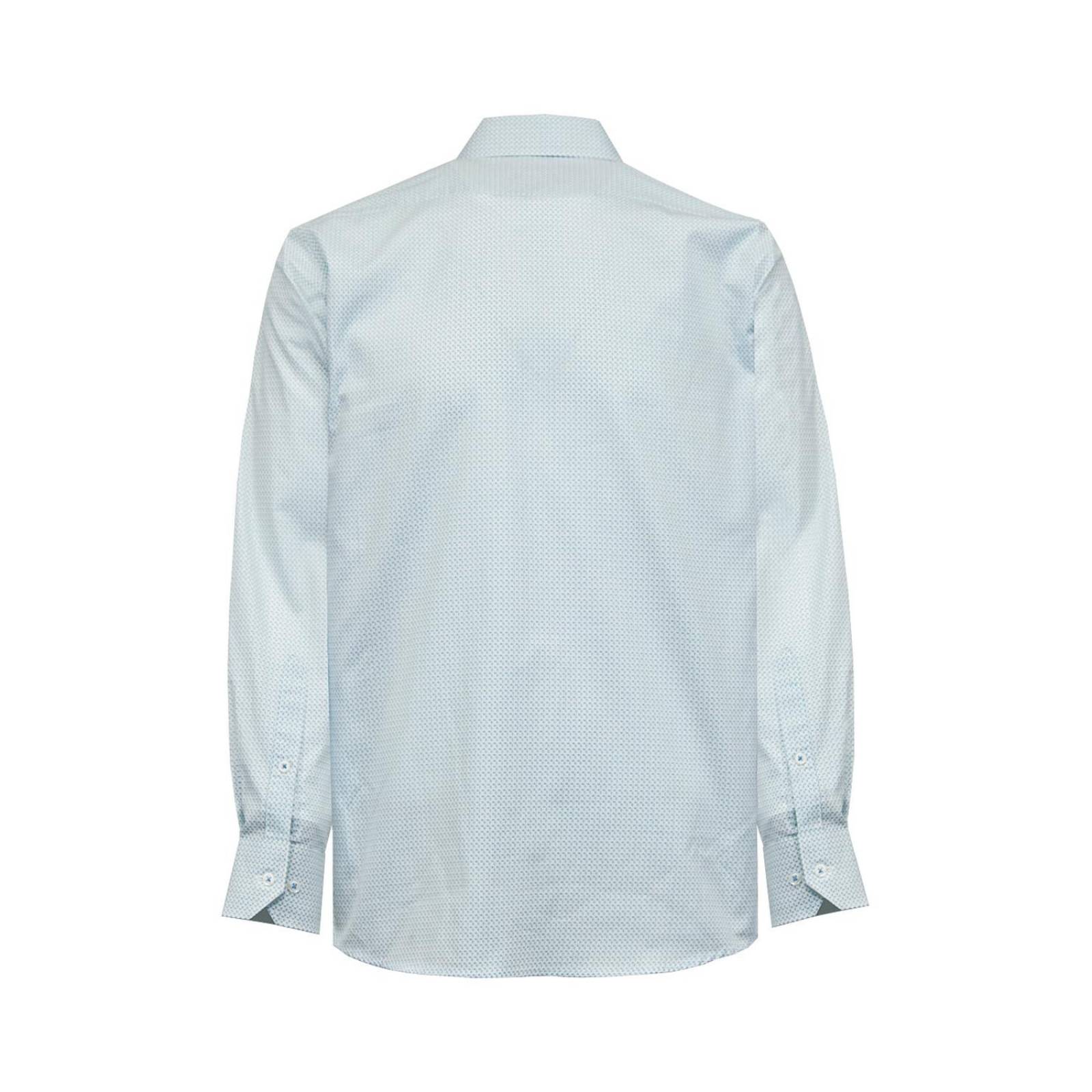Manchester Camisa Casual Slim Fit en Algodón, Manga Larga - Cuello Monaco 
