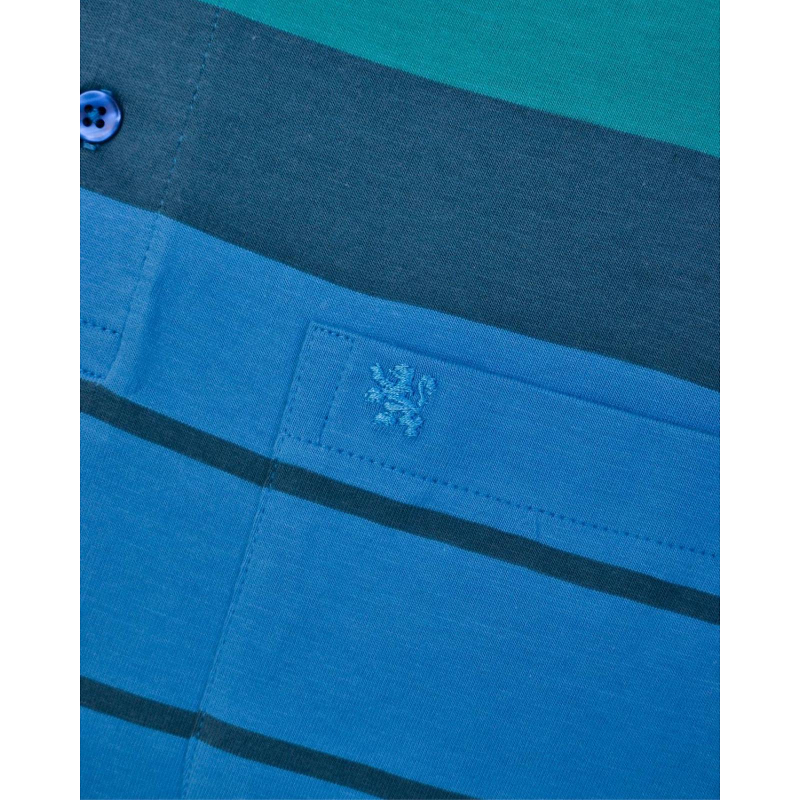 Manchester Polo Manga Larga a Rayas Horizontales en Algodón Supima Regular Fit 