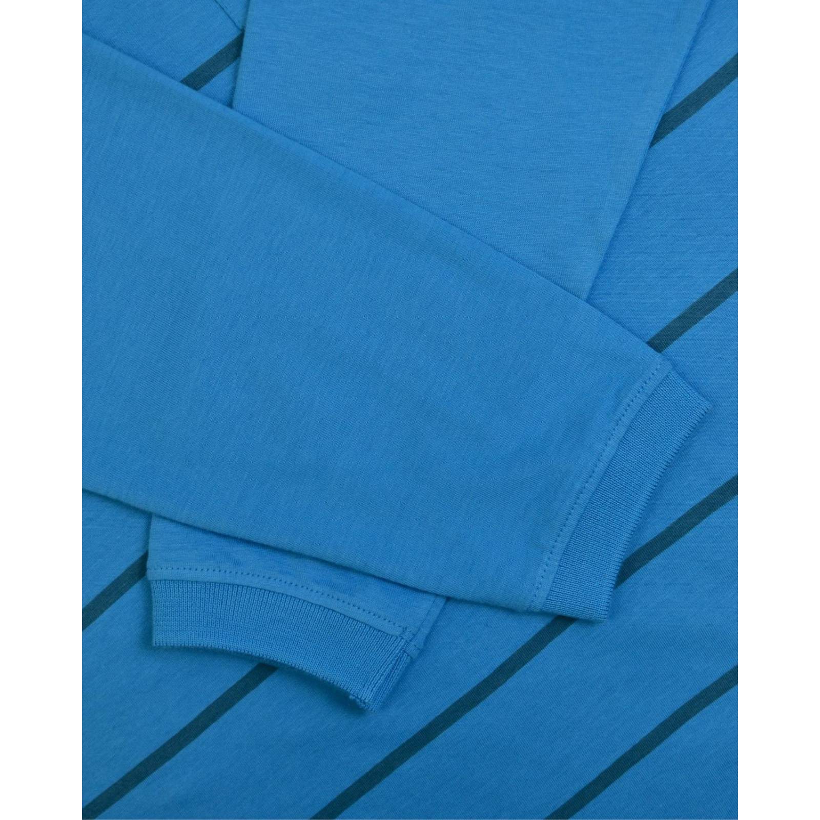 Manchester Polo Manga Larga a Rayas Horizontales en Algodón Supima Regular Fit 