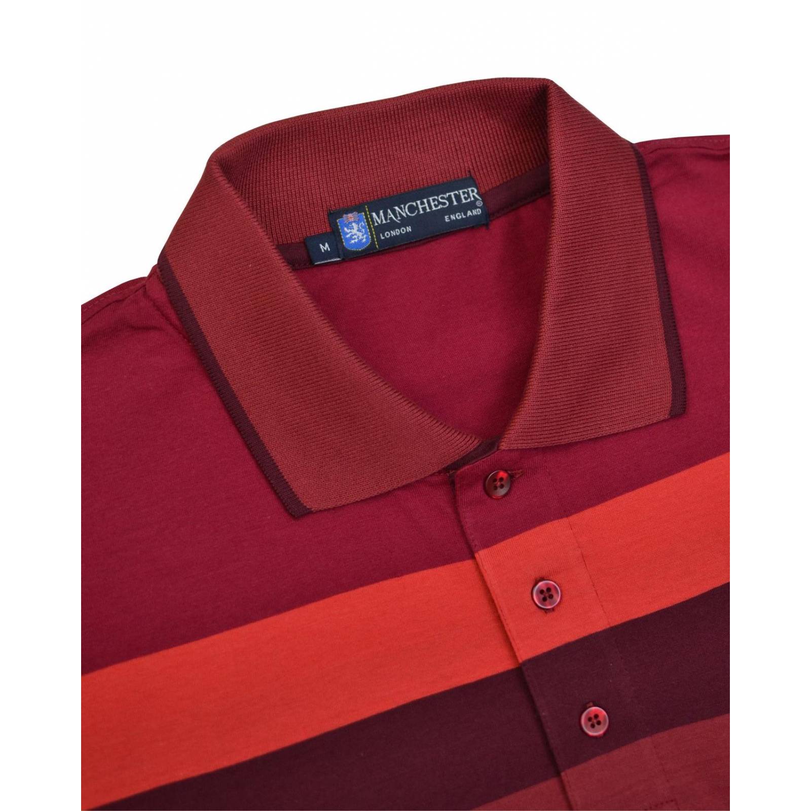 Manchester Polo Manga Larga a Rayas Horizontales en Algodón Supima Regular Fit 