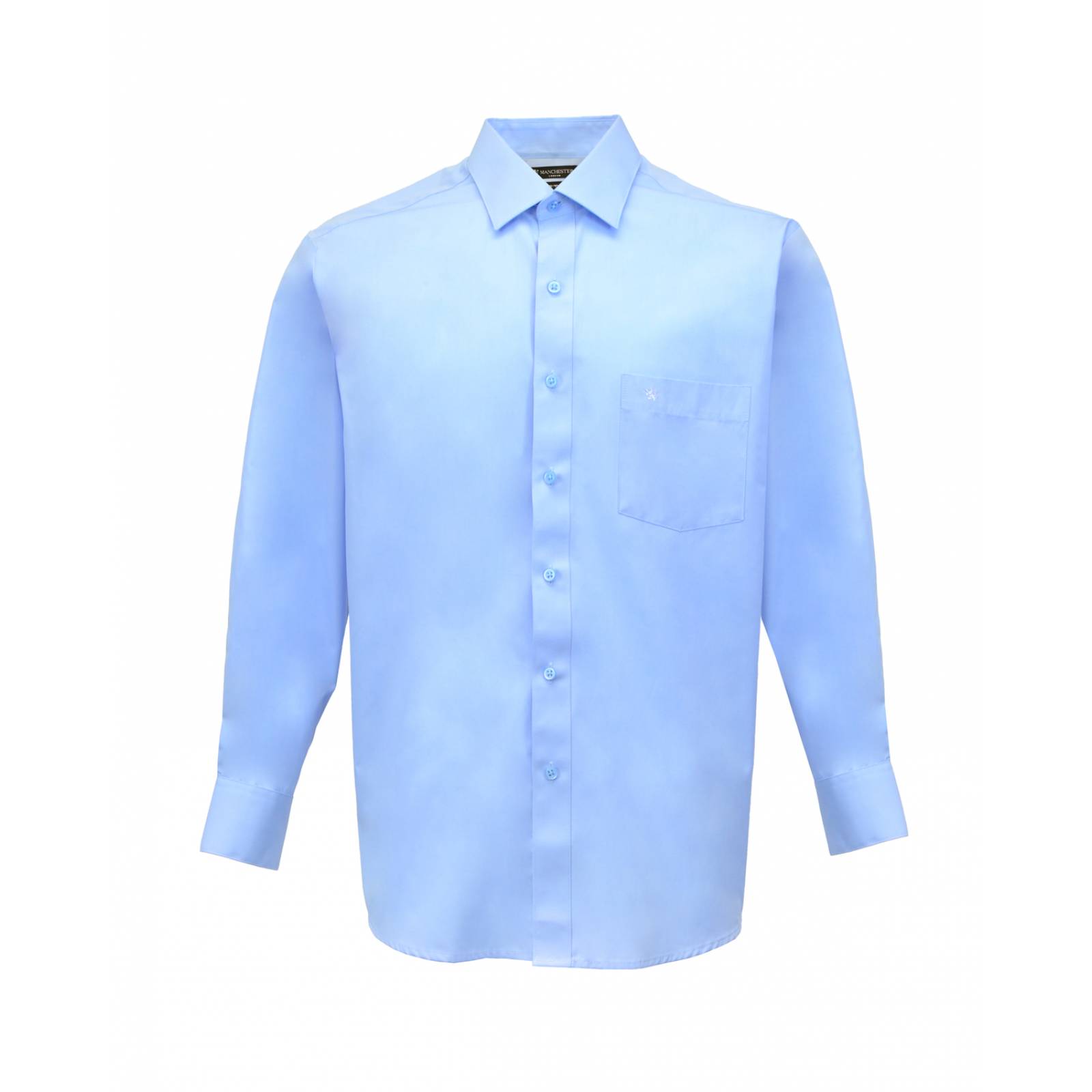 Manchester Camisa de Vestir Lisa Regular Fit Manga Larga Manga Dual 