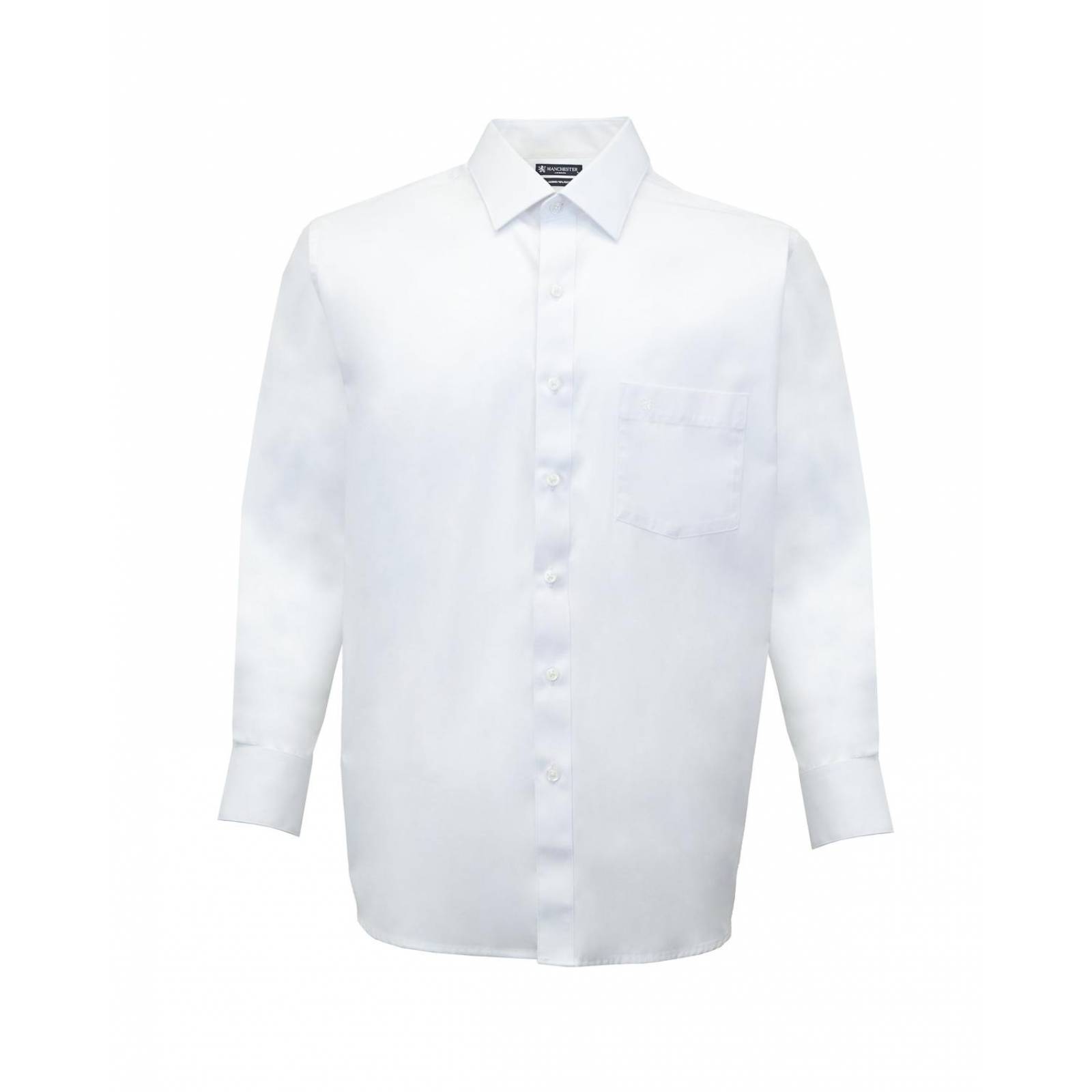 Manchester Camisa de Vestir Lisa Regular Fit Manga Larga Manga Dual 