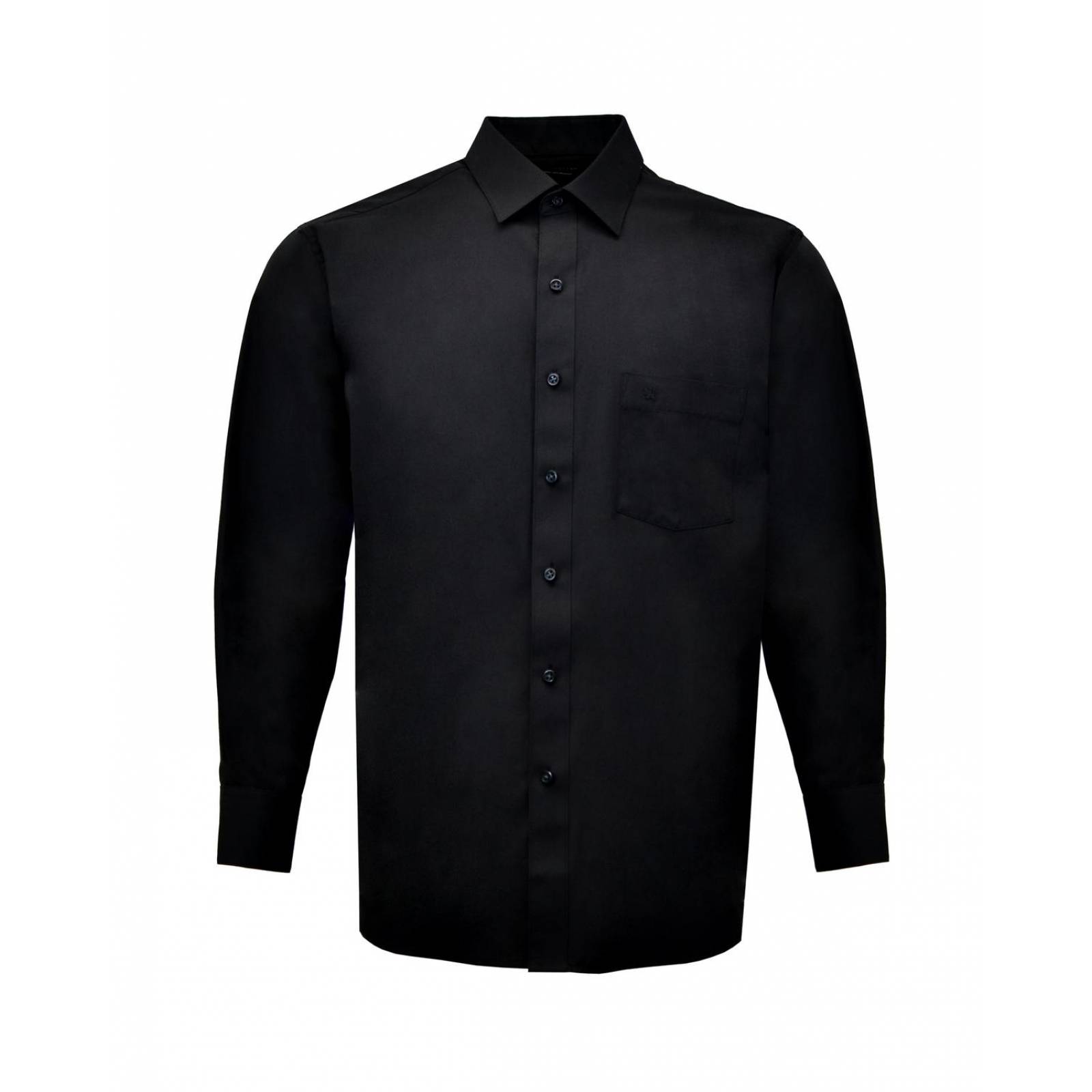 Manchester Camisa de Vestir Lisa Regular Fit Manga Larga Manga Dual 