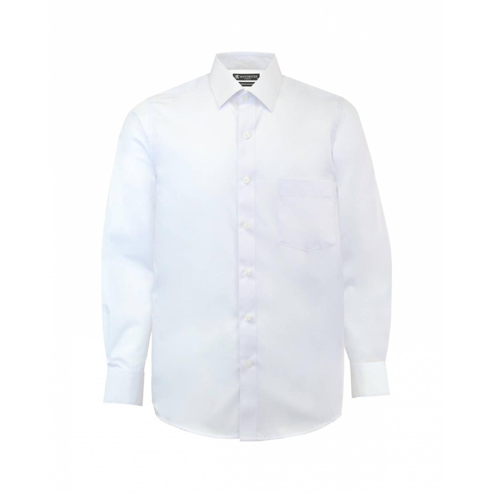 Manchester Camisa de Vestir Lisa con Cuello Boss y Puño terminacion en Pico con Bordado 