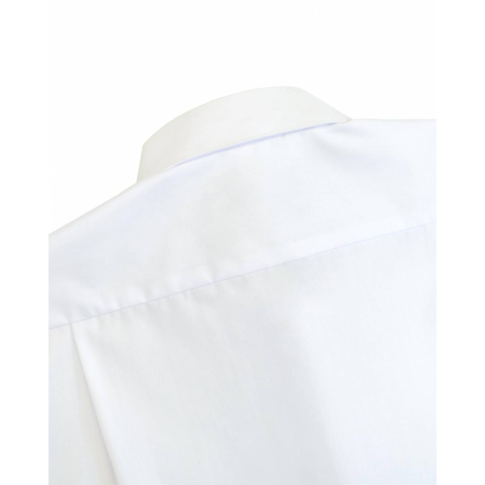 Manchester Camisa de Vestir Lisa con Cuello Boss y Puño terminacion en Pico con Bordado 