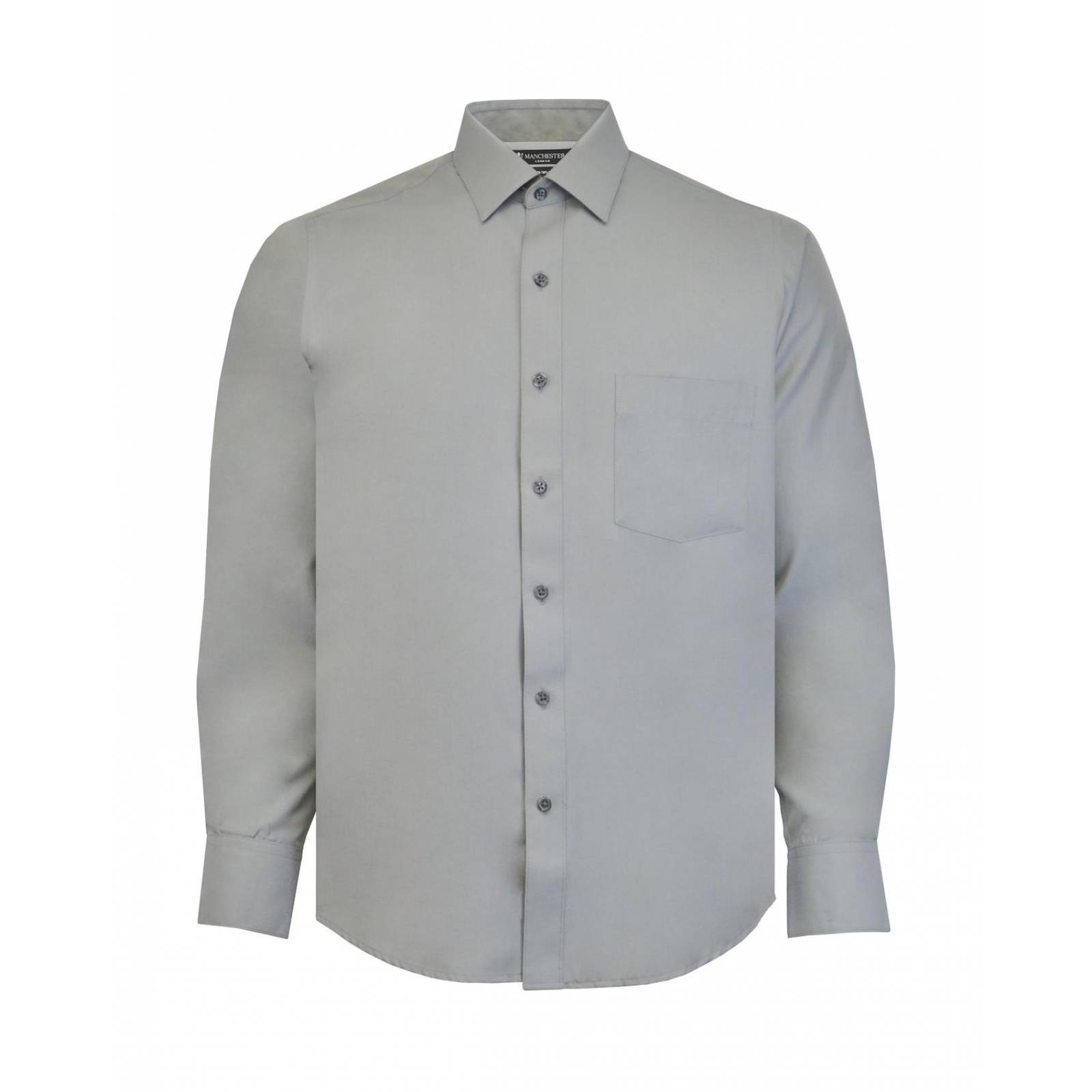 Manchester Camisa de Vestir Regular Fit con Cuello Boss y Puño de Pico con Bordado 