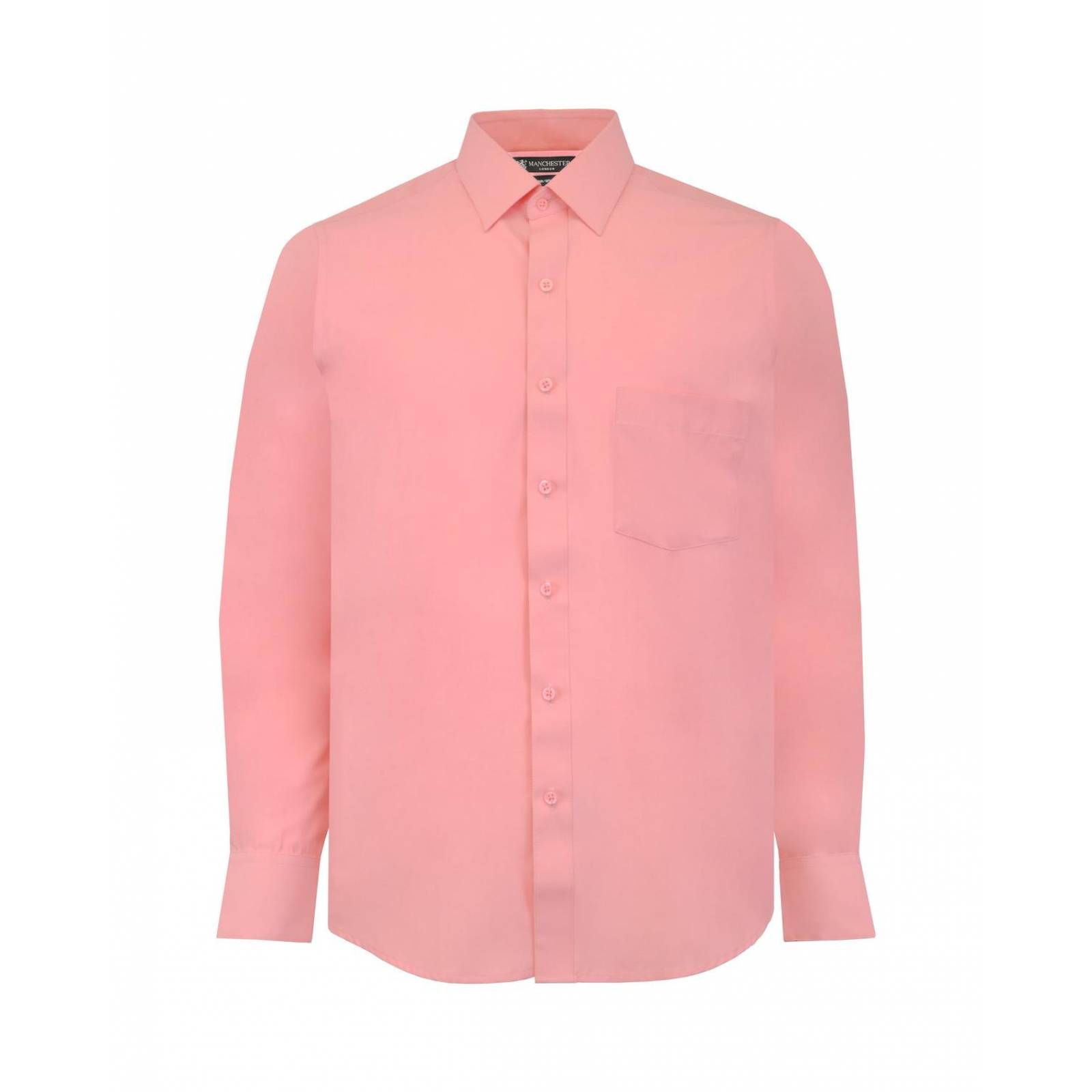 Manchester Camisa de Vestir Regular Fit con Cuello Boss y Puño de Pico con Bordado 