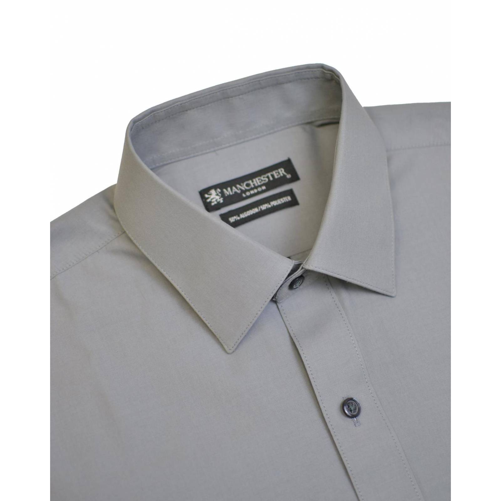 Manchester Camisa de Vestir Regular Fit con Cuello Boss y Puño de Pico con Bordado 