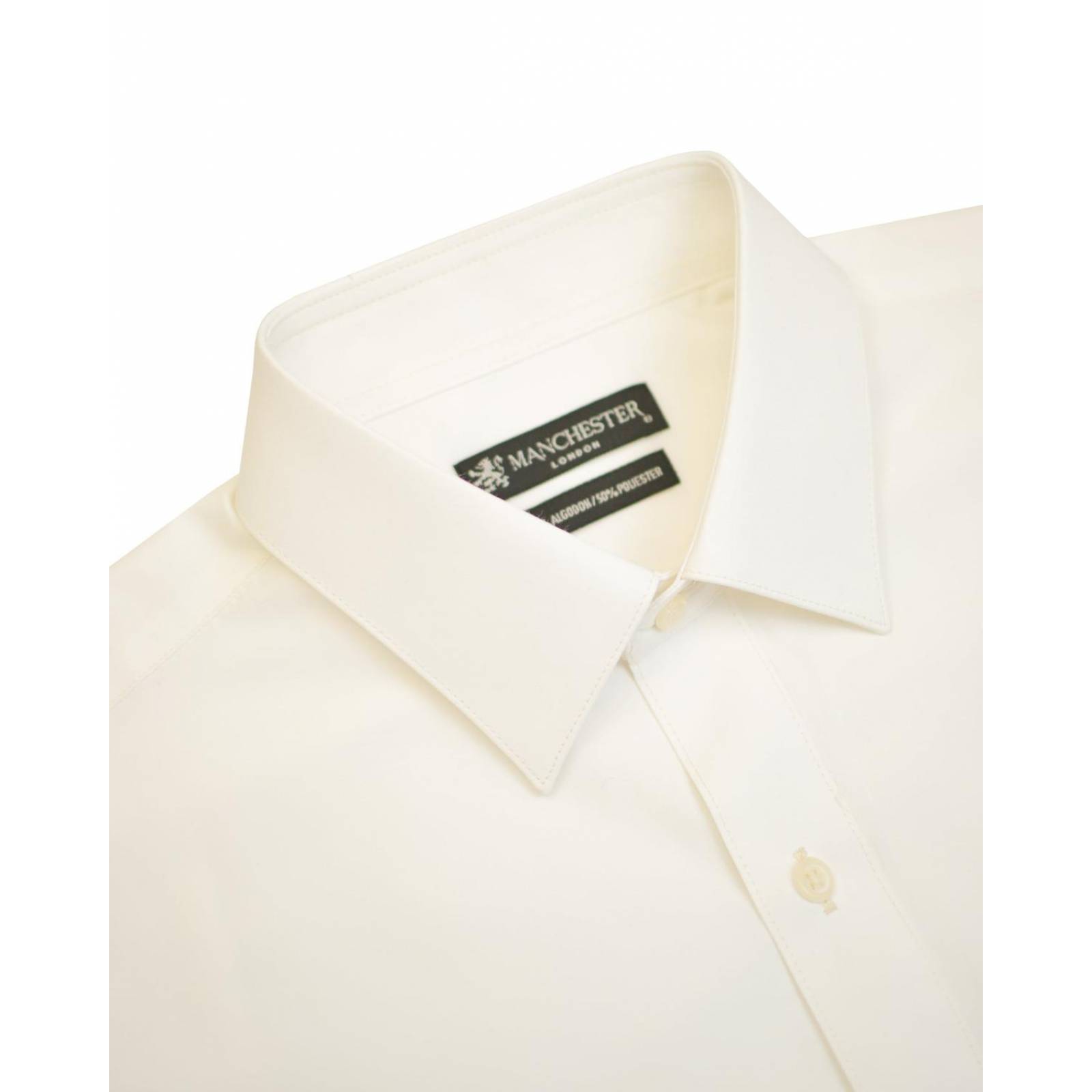 Manchester Camisa de Vestir Regular Fit con Cuello Boss y Puño de Pico con Bordado 