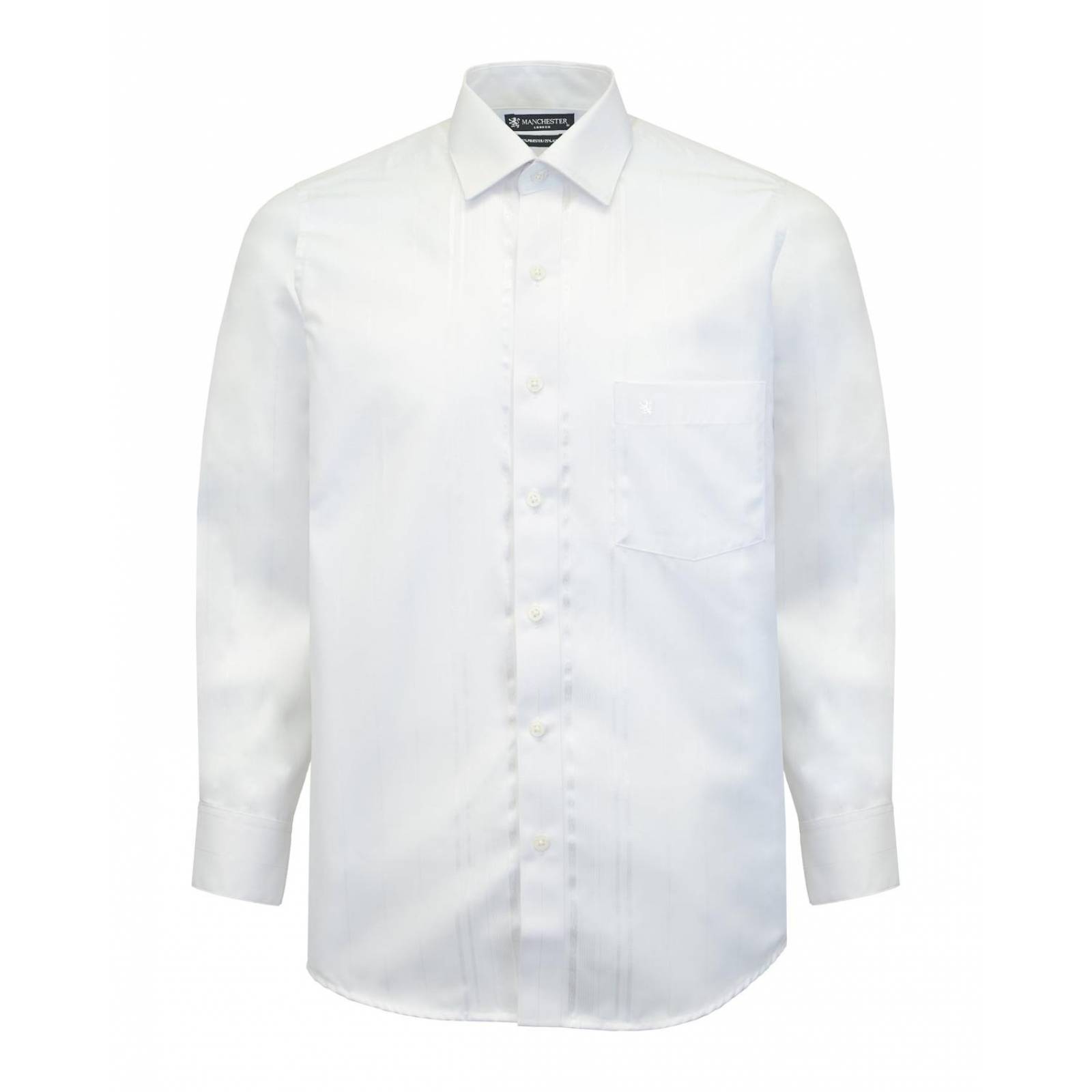 Manchester Camisa de Vestir de Cuello Ajustable y Puño Convertible Mezcla Poliester- Algodón 