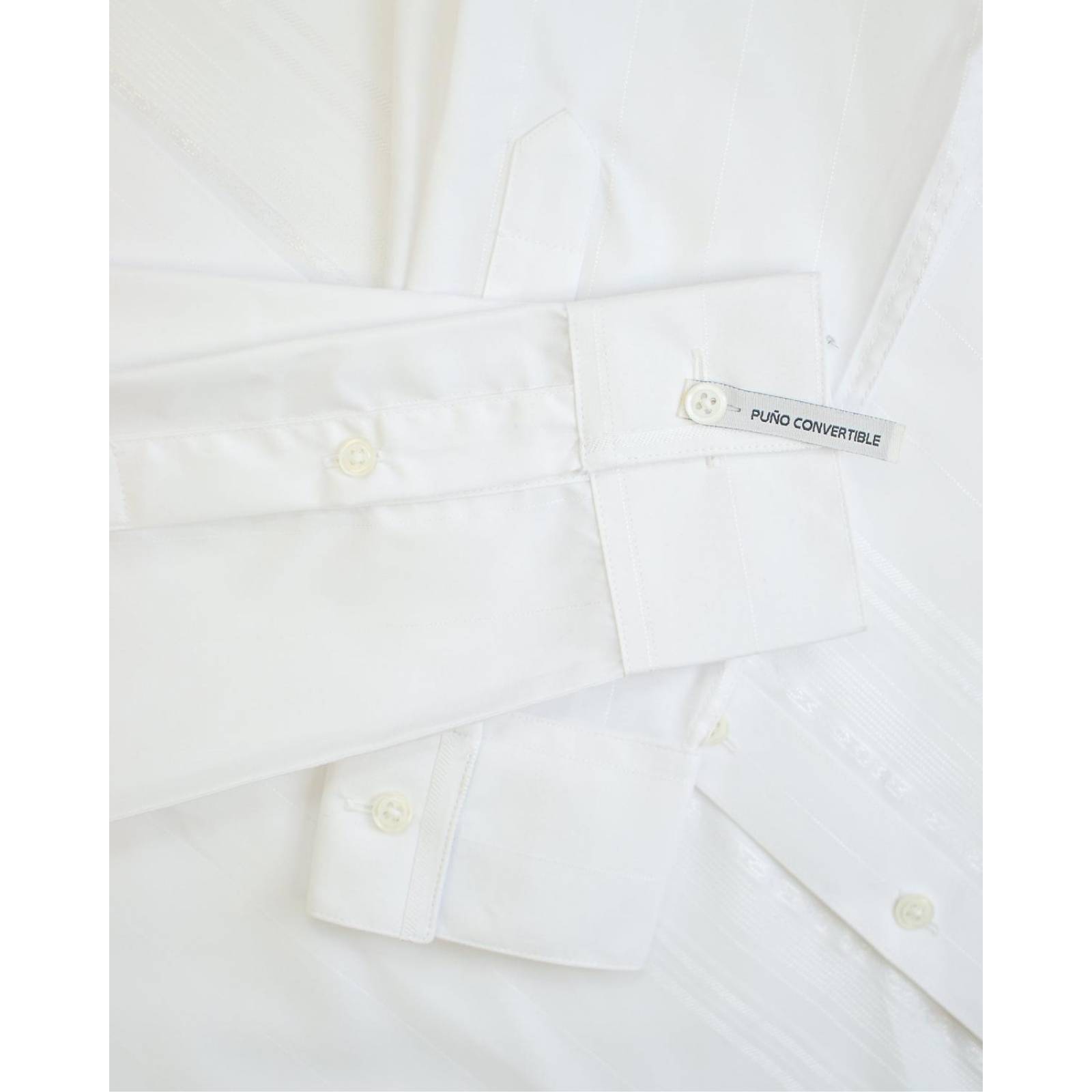 Manchester Camisa de Vestir de Cuello Ajustable y Puño Convertible Mezcla Poliester- Algodón 