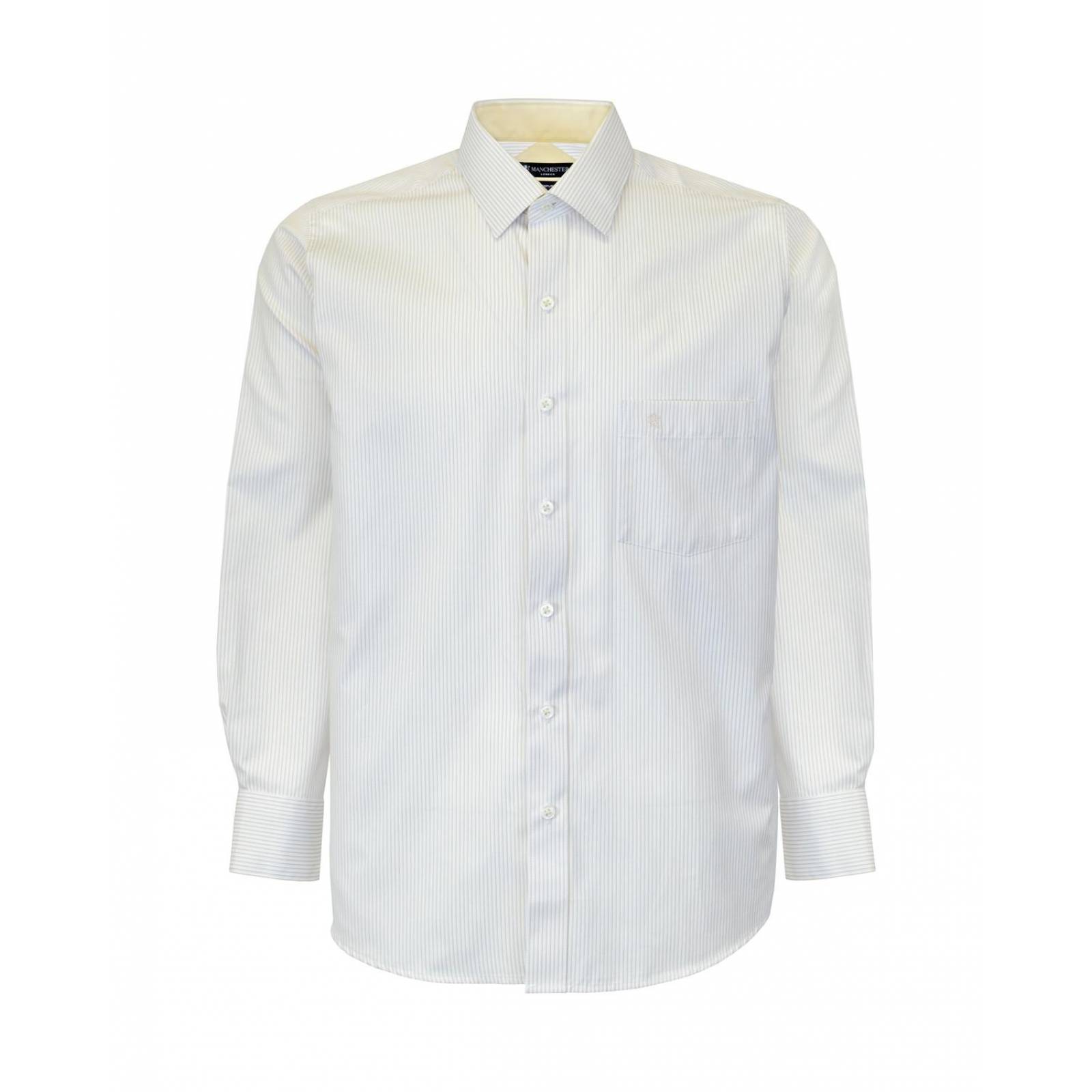 Manchester Camisa de Vestir Regular Fit a Rayas Puño Convertible 