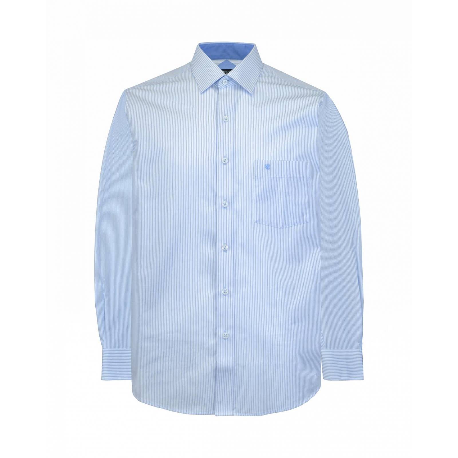Manchester Camisa de Vestir Regular Fit a Rayas Puño Convertible 