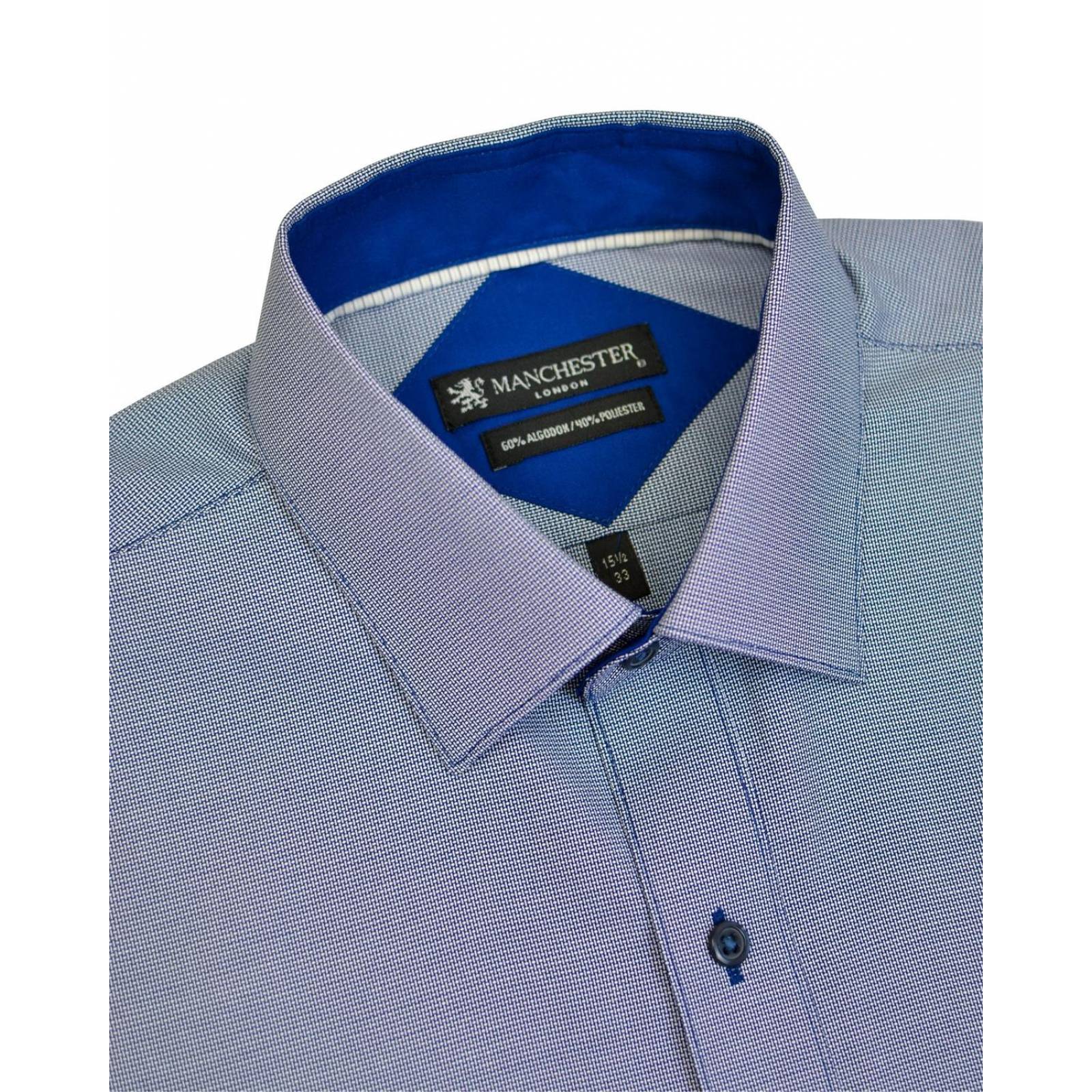 Manchester Camisa de Vestir en Algodón-Poliéster: Puño Ejecutivo con Termino en Pico