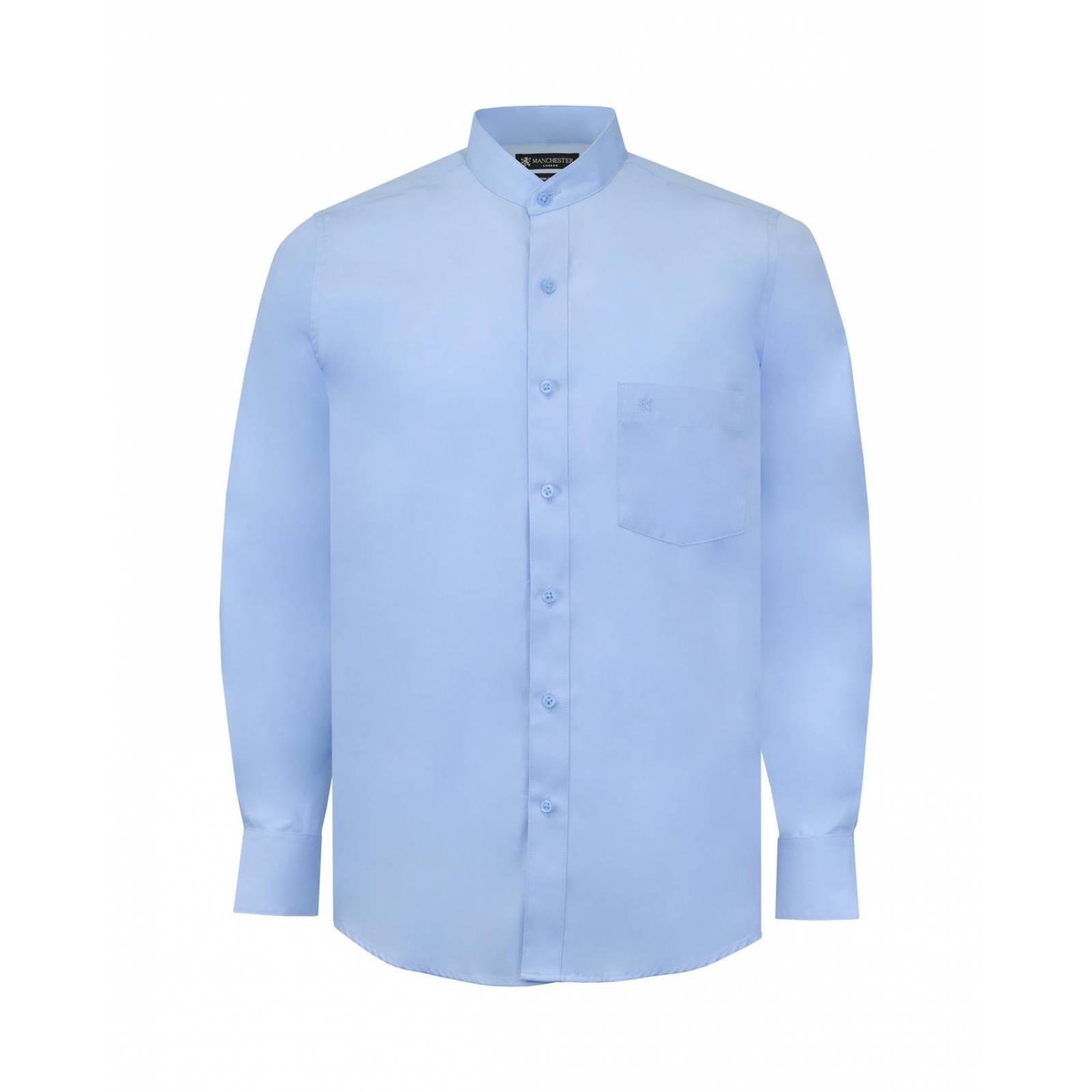 Manchester Camisa de Vestir Regular Fit Cuello Mao en Algodon y Poliester 