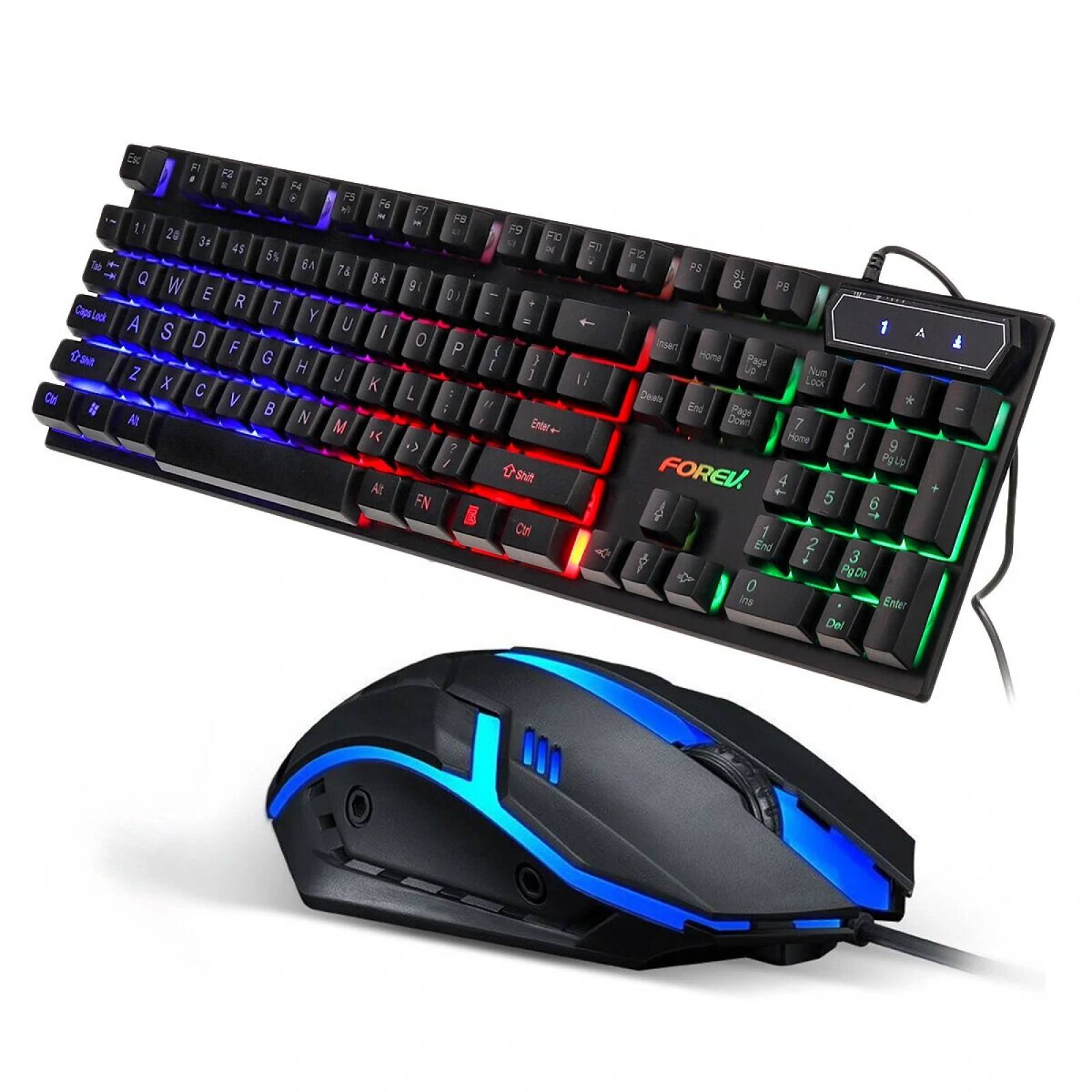 Teclado + Mouse Gamer Mecanico Pc Usb Retroiluminado