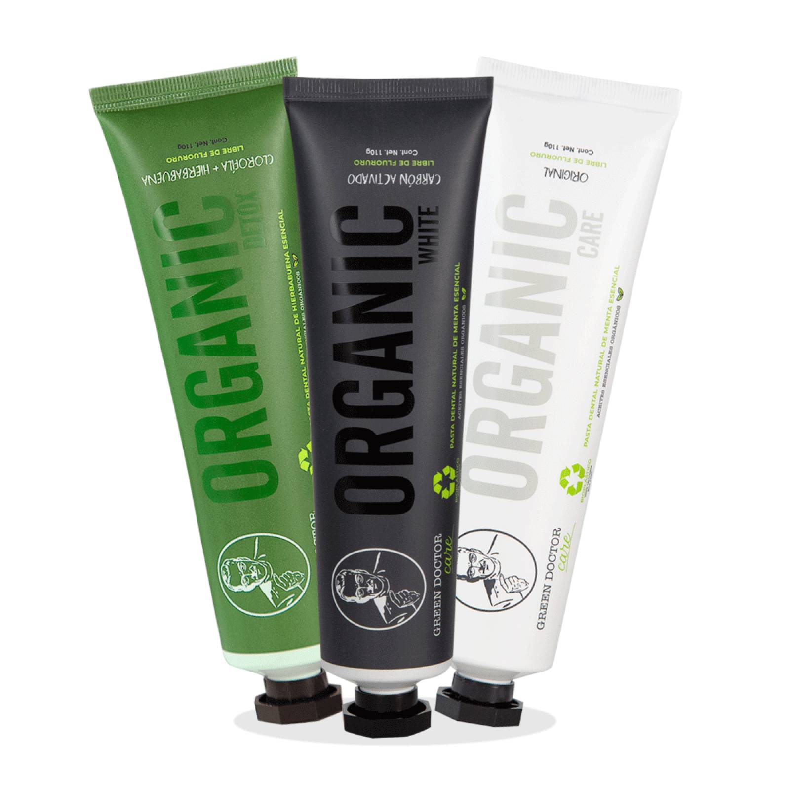 3 Pack- Pasta Dental- Organic Mix- Green Doctor- 110 cada una