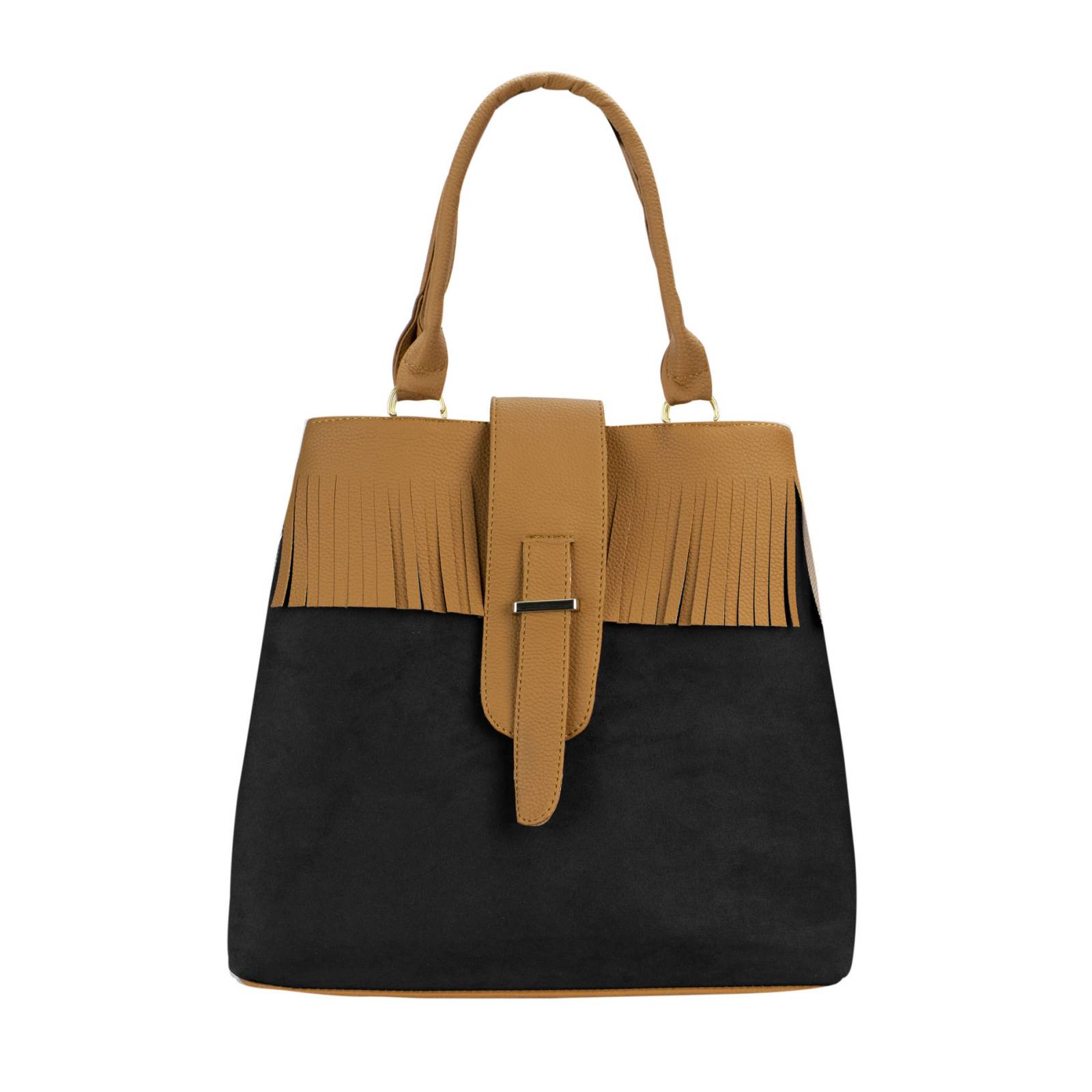 Bolsa Para Dama Negro Durazno Sintético Arcelia Nueva Imagen.