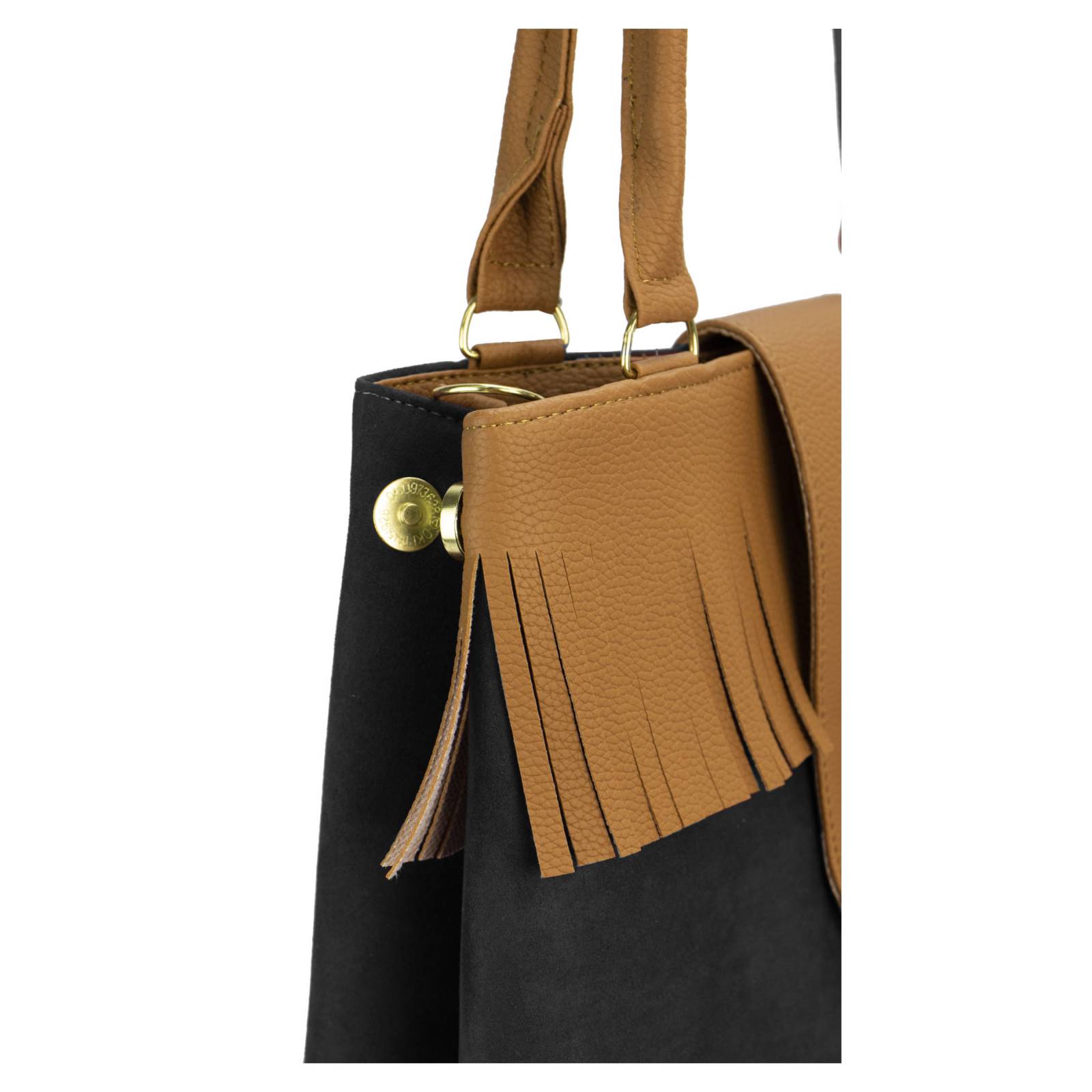 Bolsa Para Dama Negro Durazno Sintético Arcelia Nueva Imagen.