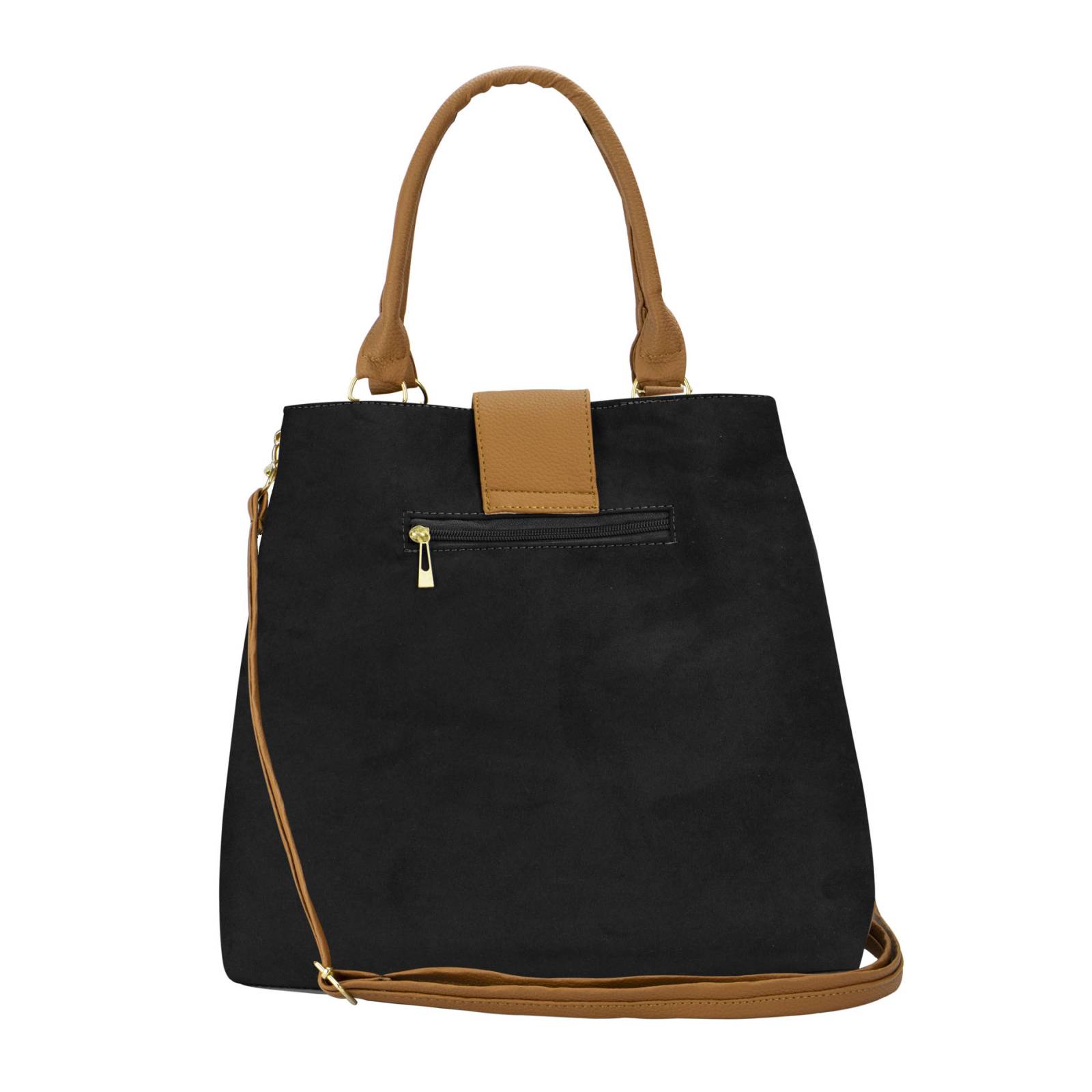 Bolsa Para Dama Negro Durazno Sintético Arcelia Nueva Imagen.