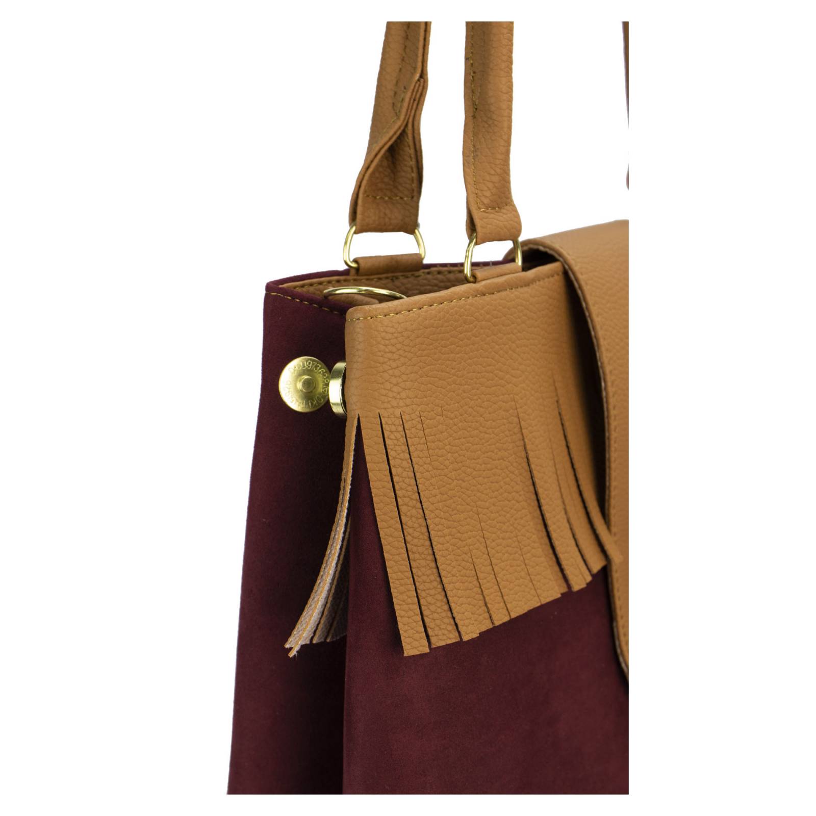 Bolsa Para Dama Vino Durazno Sintético Arcelia Nueva Imagen.