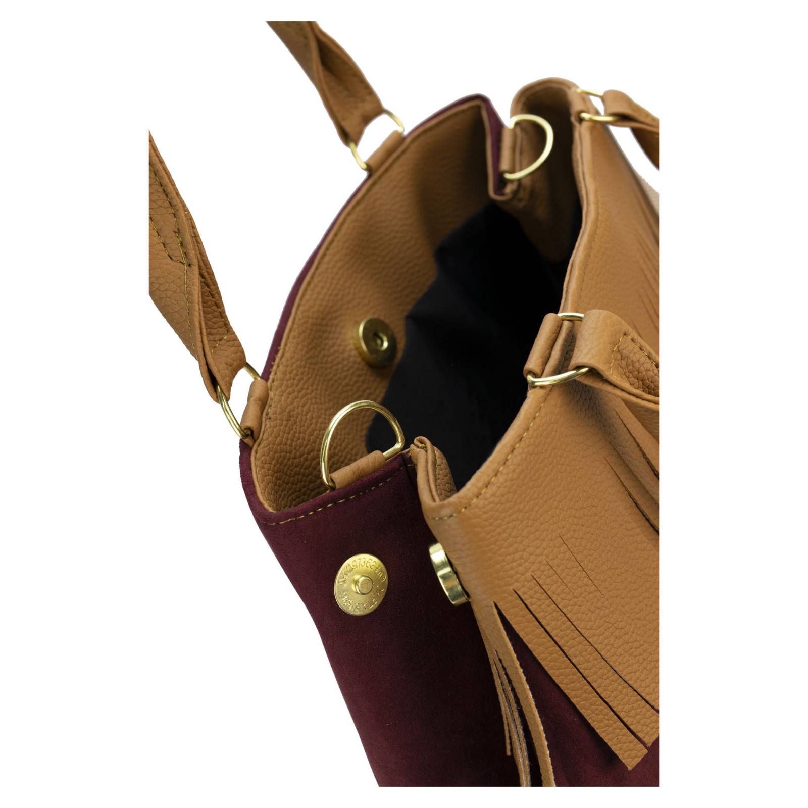 Bolsa Para Dama Vino Durazno Sintético Arcelia Nueva Imagen.