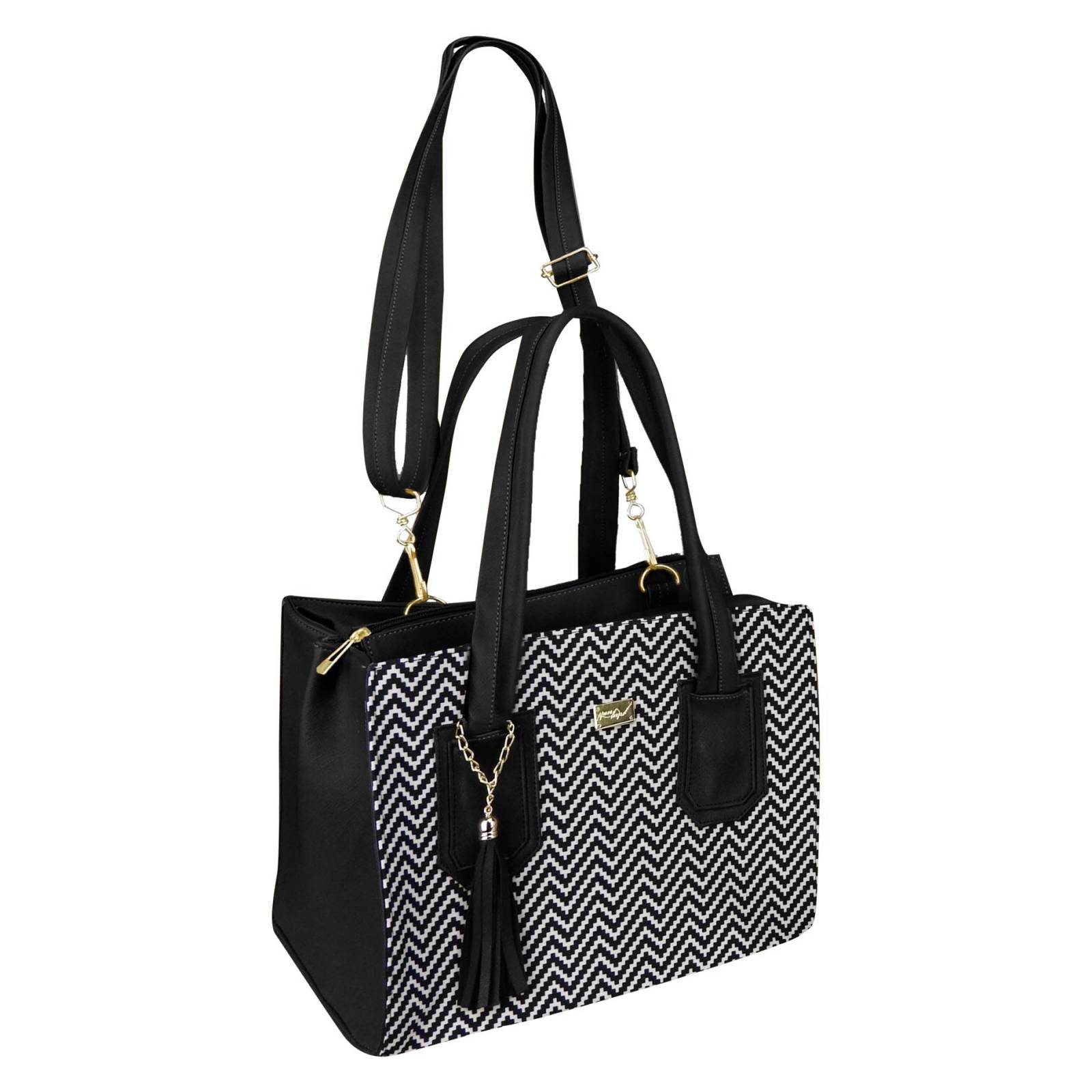 Bolsa Para Dama Negro Dapra Grecas Sintético Doris Nueva Imagen.