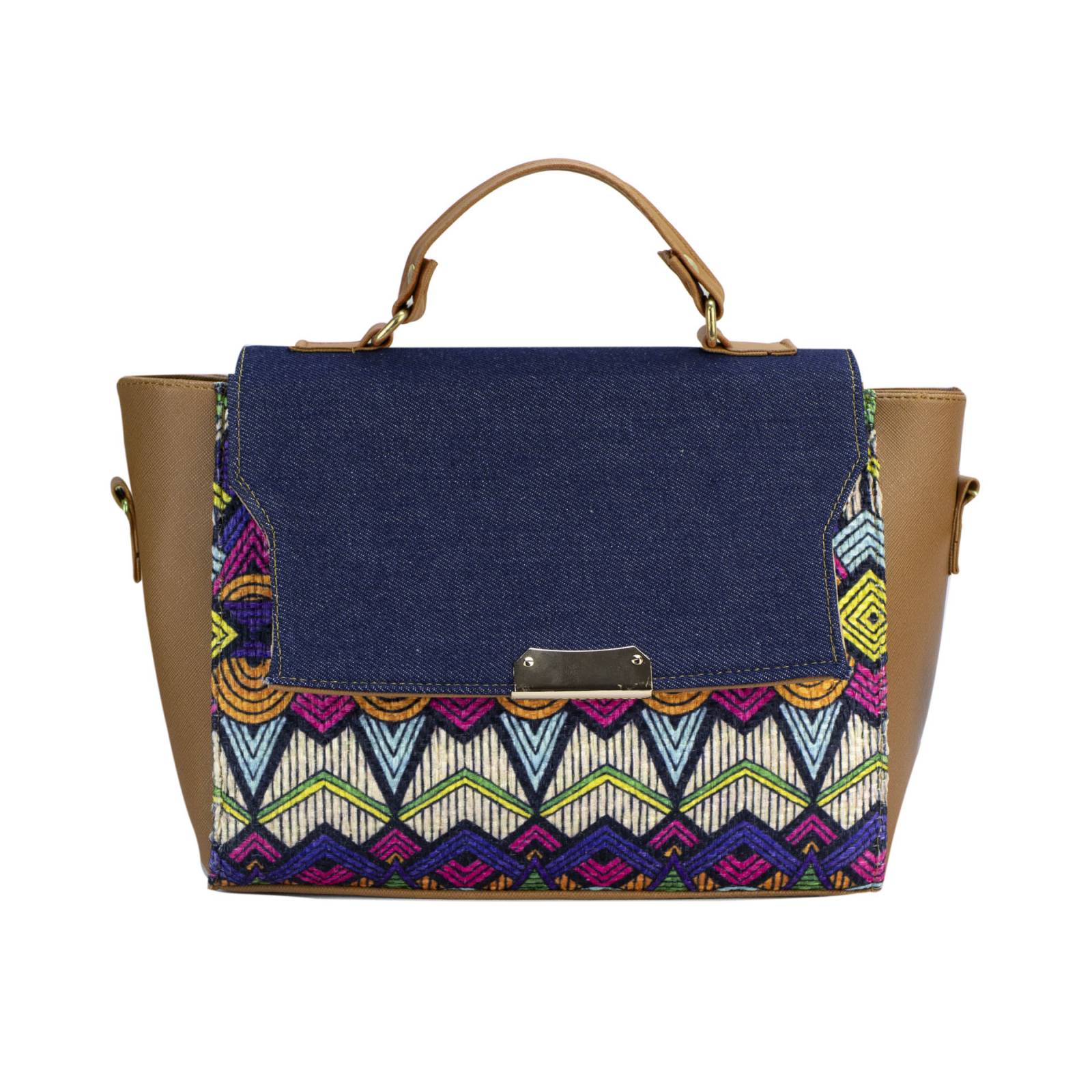 Bolsa Para Dama Camel Yute Ondas Sintético Y Textil Yamil Nueva Imagen.